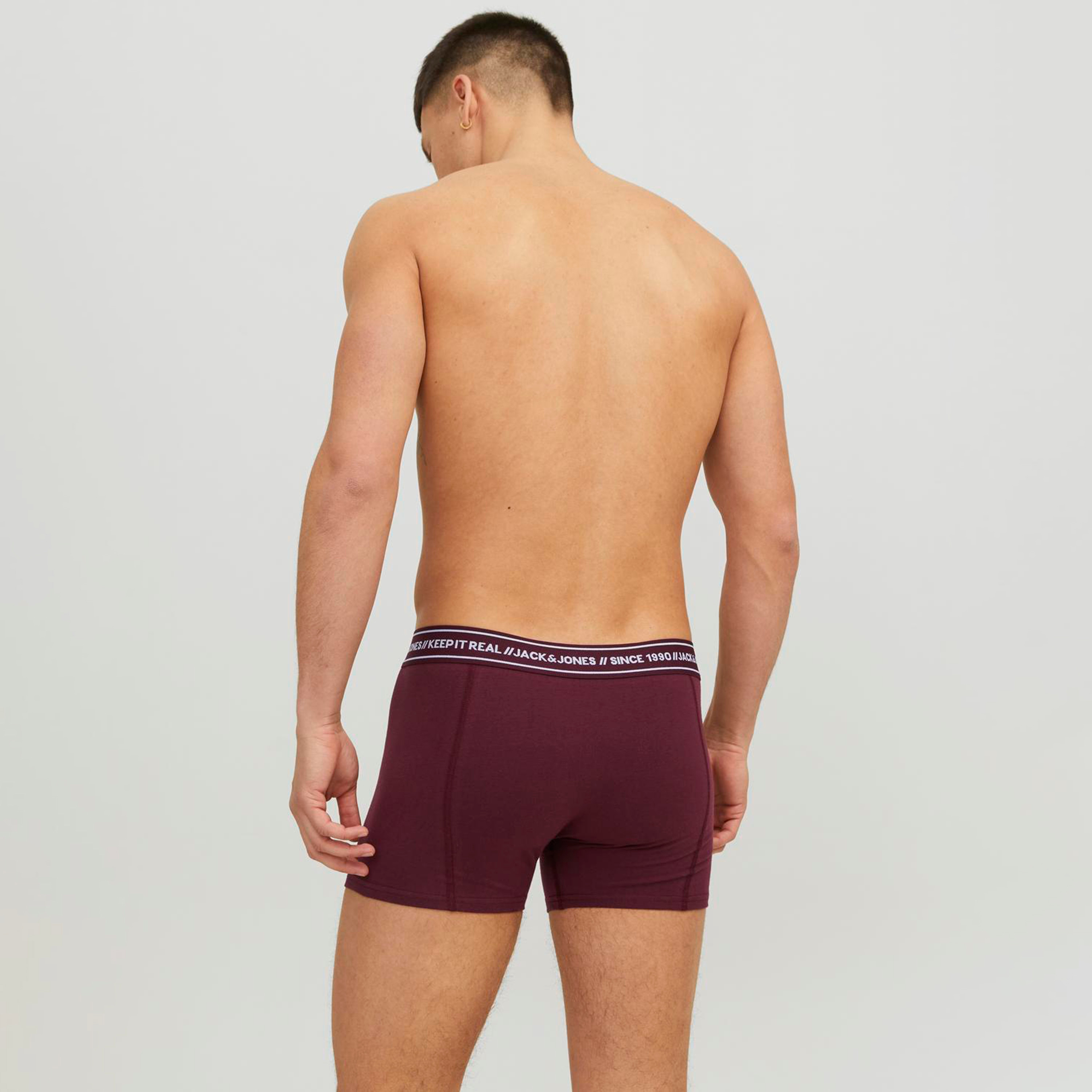 Jack & Jones Pack of 3 Brand Print Elasticated Waistband Trunks-men-clothing-innerwear-underwear-image-4