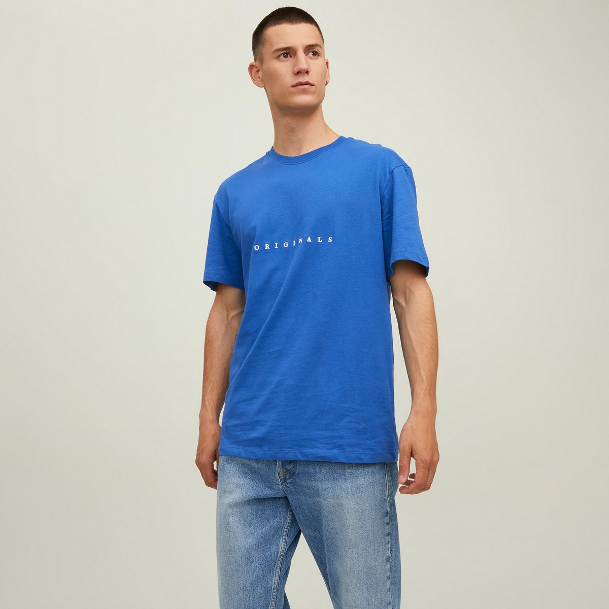 Jack & Jones Men Blue Embroidered Crew Neck Short Sleeves T-Shirt-men-clothing-tshirtsandpolos-tshirts-image-1