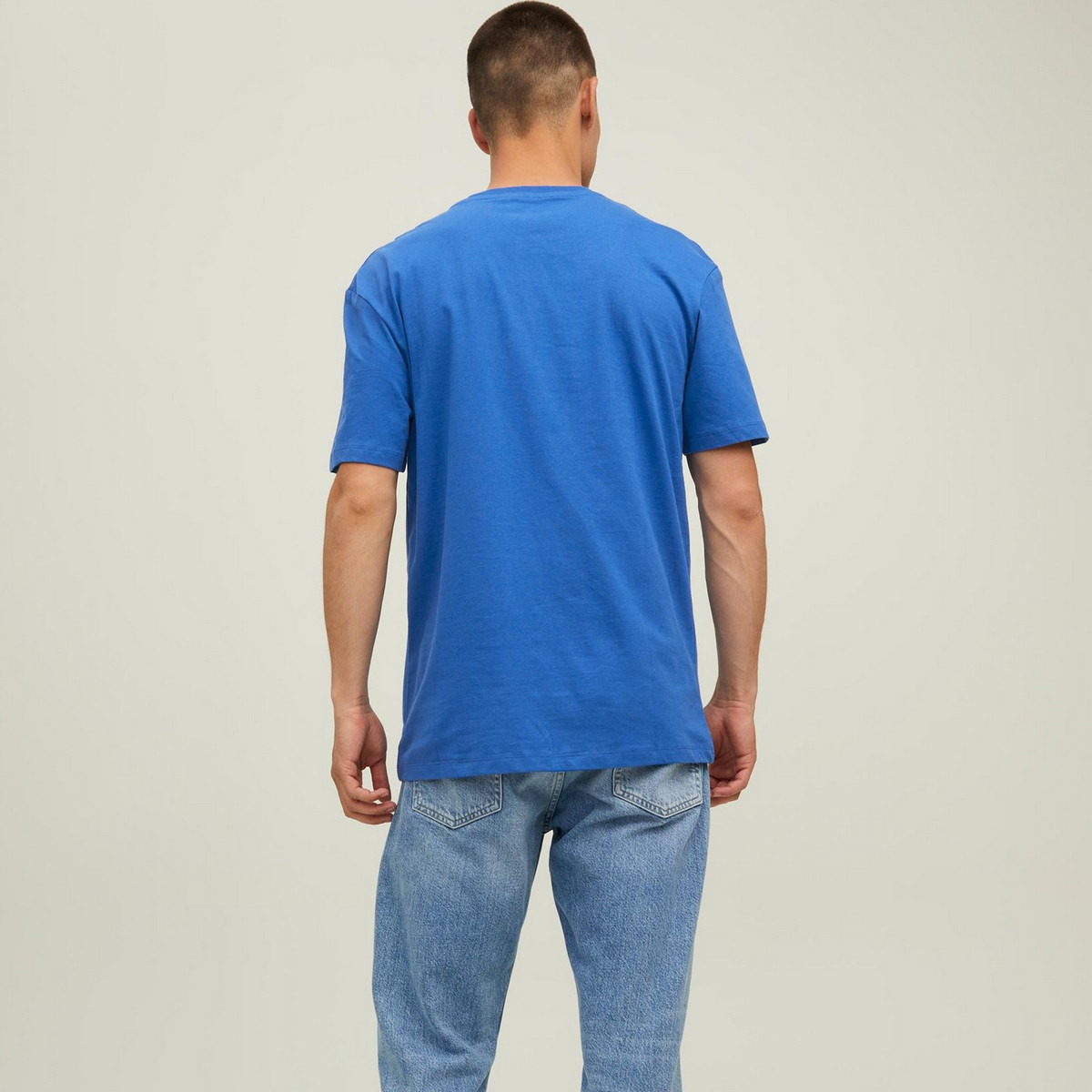 Jack & Jones Men Blue Embroidered Crew Neck Short Sleeves T-Shirt-men-clothing-tshirtsandpolos-tshirts-image-2