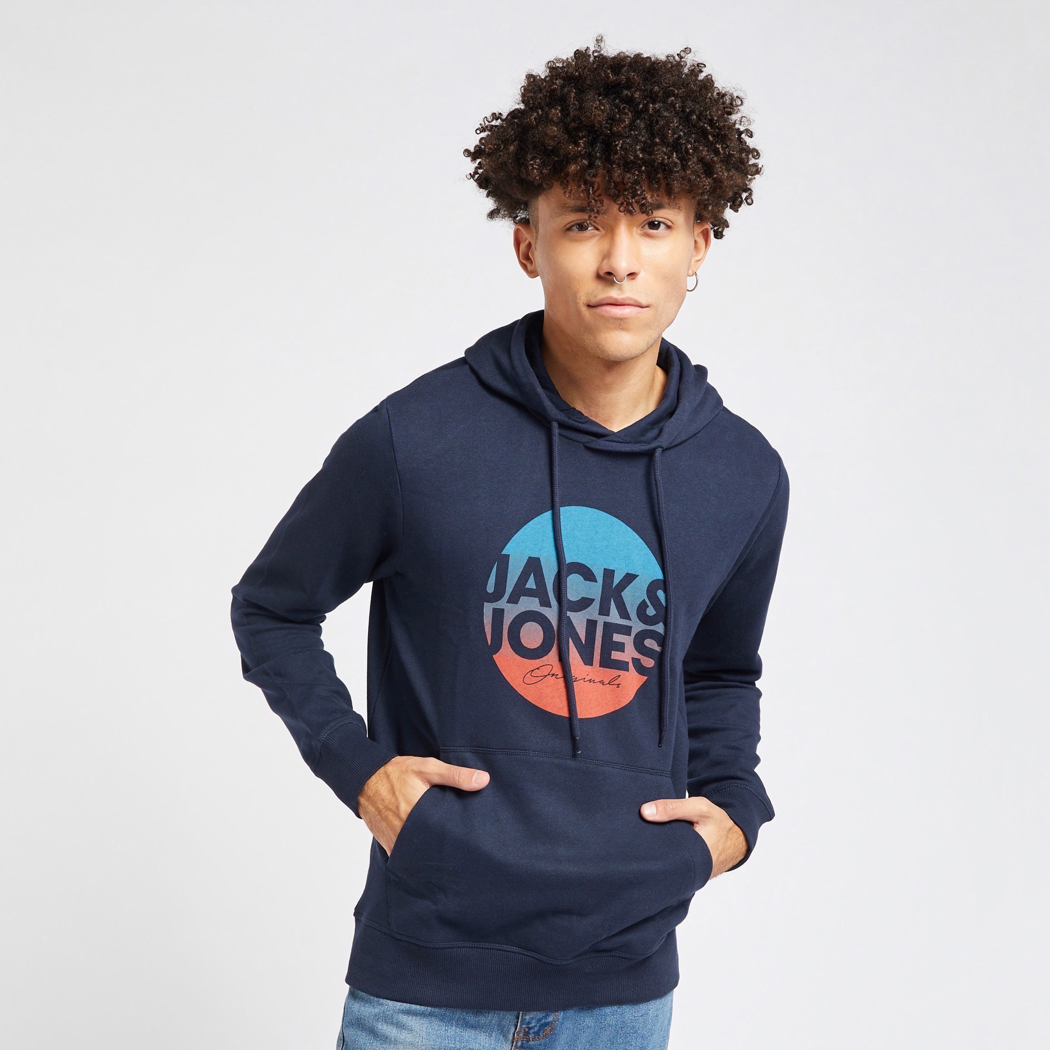 Jack & Jones Printed Lightweight Hoodie with Long Sleeves and Pocket-men-winterwear-hoodiesandsweatshirts-image-1