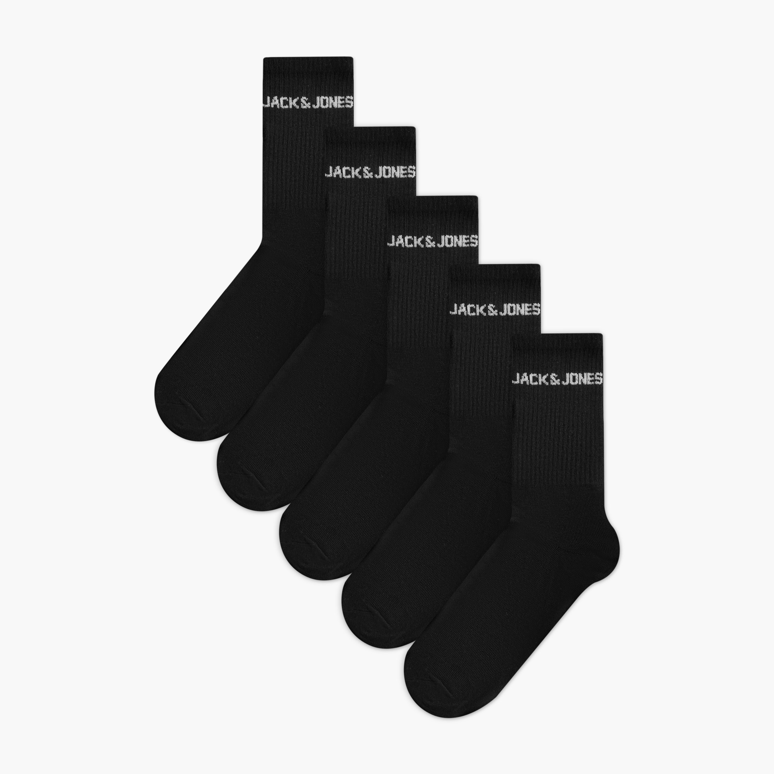 Jack & Jones Pack of 5 Plain Mid-Calf Length Men's Socks-men-socks-image-3