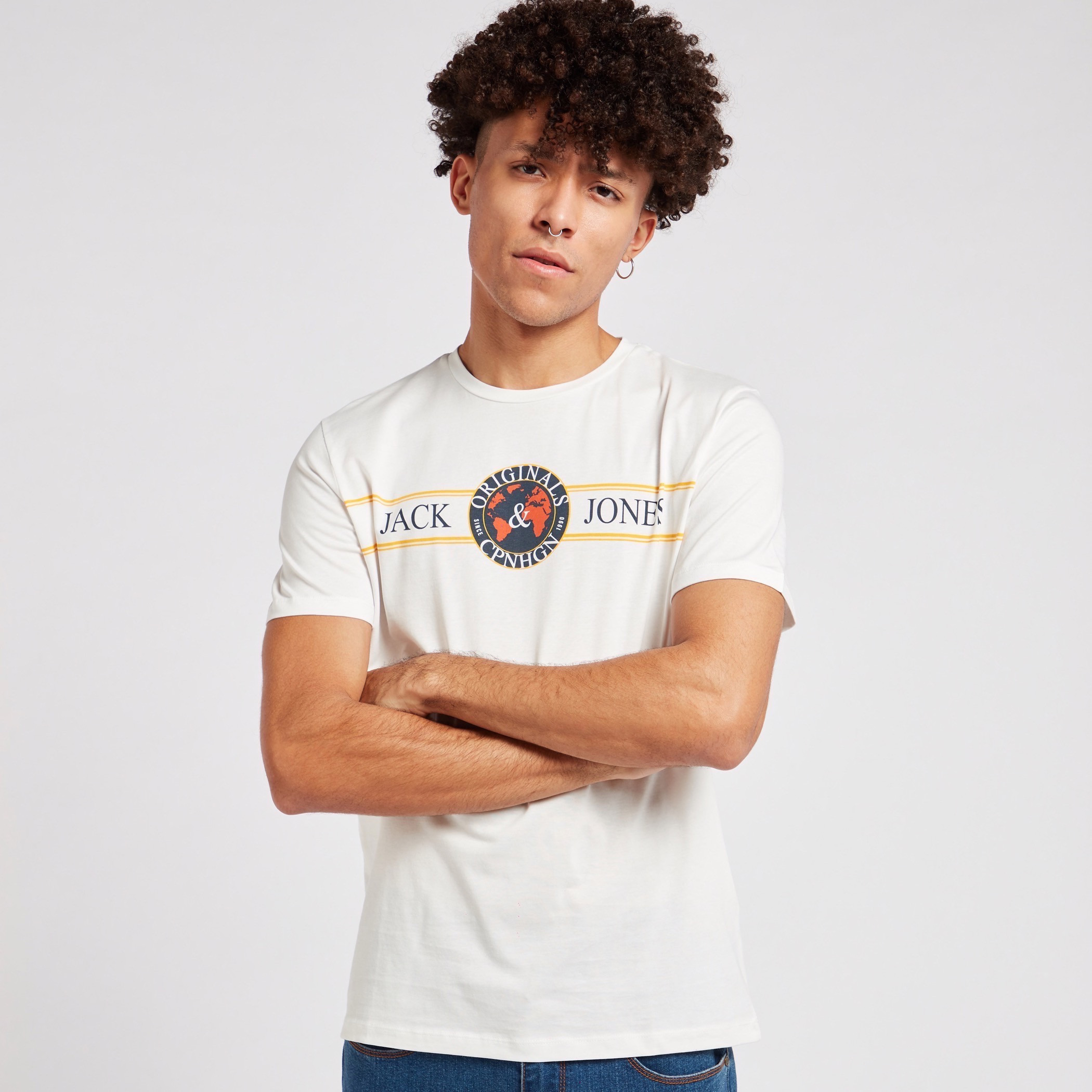 Jack & Jones Printed Crew Neck T-shirt with Short Sleeves-men-clothing-tshirtsandpolos-tshirts-image-1