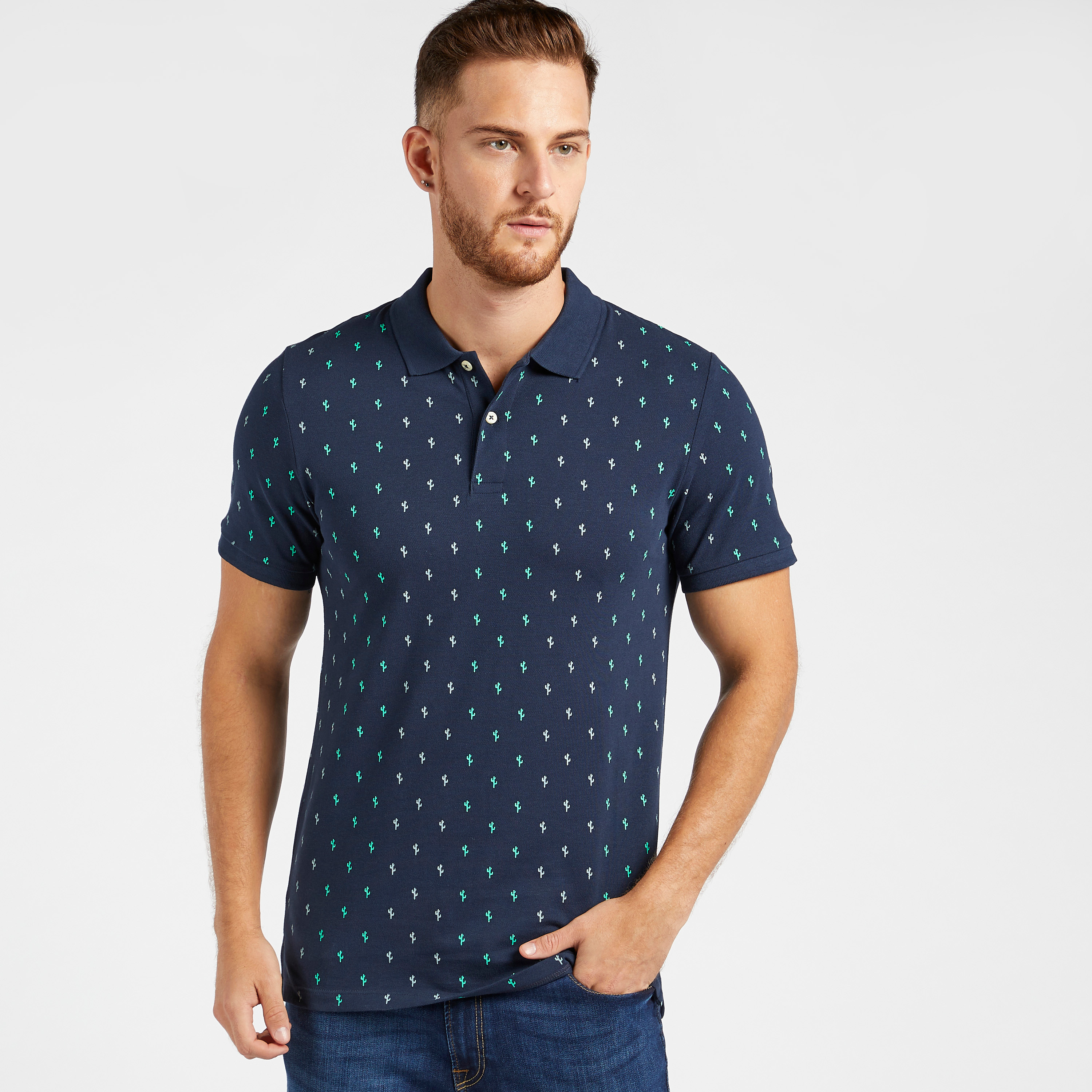 Jack & Jones Printed Polo T-shirt with Short Sleeves-men-clothing-tshirtsandpolos-polos-image-1