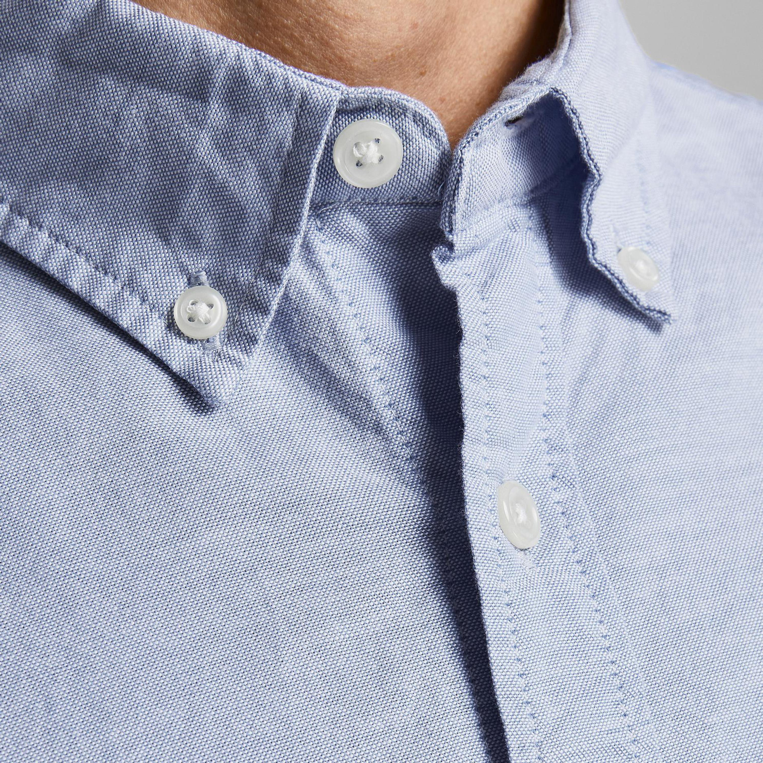 Jack & Jones Plain Button Down Collar Long Sleeves Shirt-men-clothing-shirts-image-3