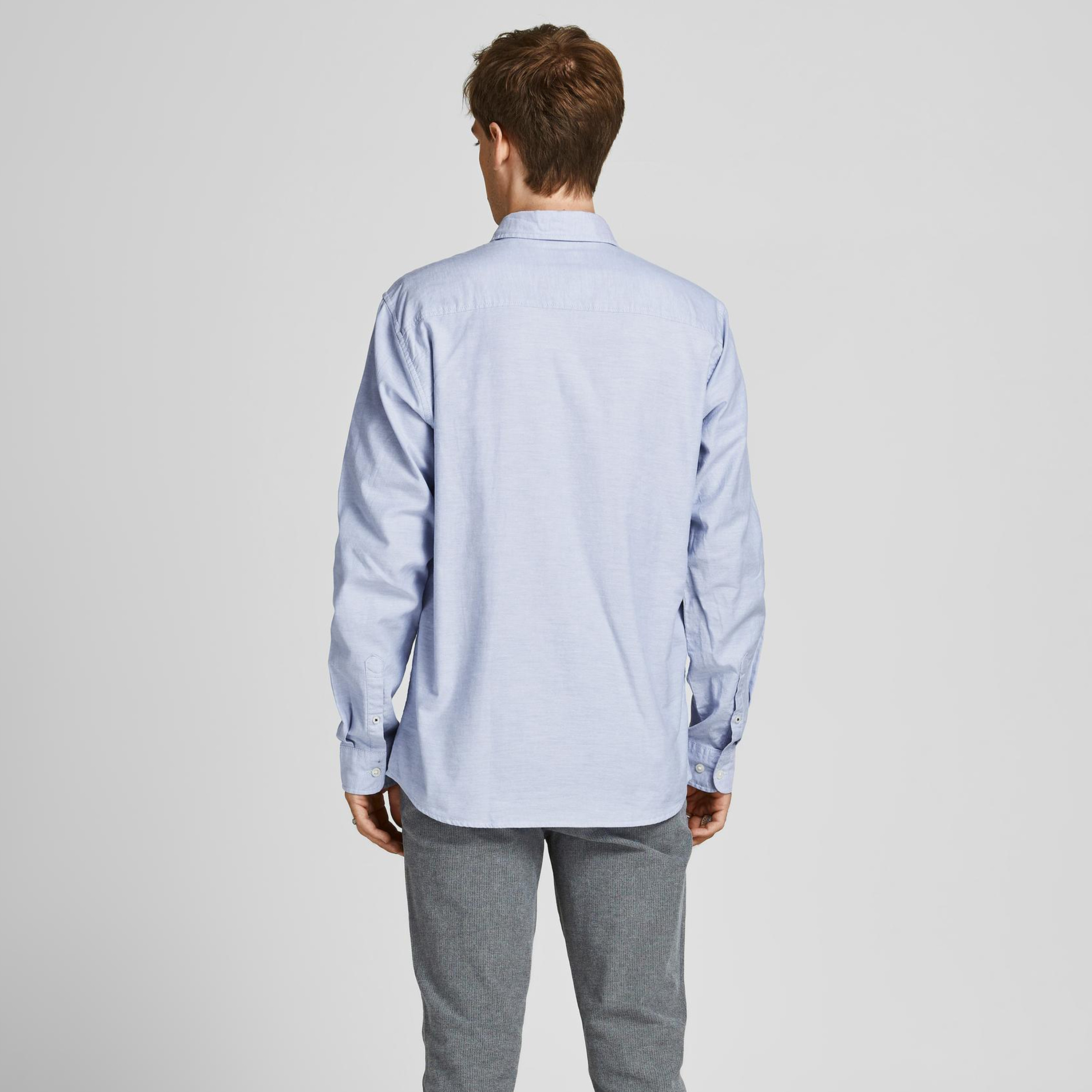 Jack & Jones Plain Button Down Collar Long Sleeves Shirt-men-clothing-shirts-image-4
