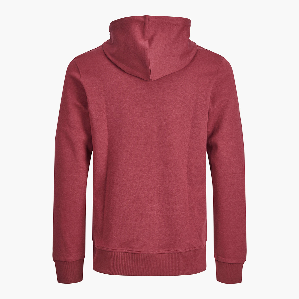 هودي جاك آند جونز بجيب كانغارو سادة بلون بورجوندي للرجال-men-winterwear-hoodiesandsweatshirts-image-4