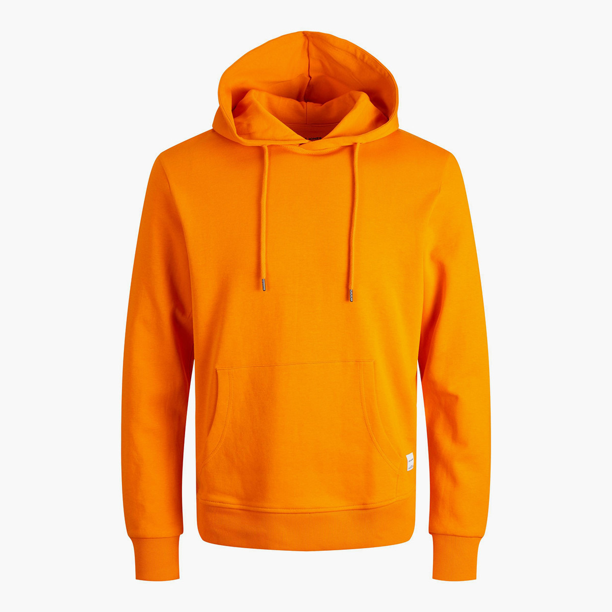 هودي جاك آند جونز بجيب كانغارو سادة بلون برتقالي للرجال-men-winterwear-hoodiesandsweatshirts-image-1