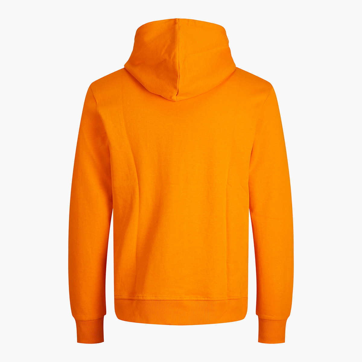 Jack & Jones Men Orange Plain Kangaroo Pocket Hoodie-men-winterwear-hoodiesandsweatshirts-image-2