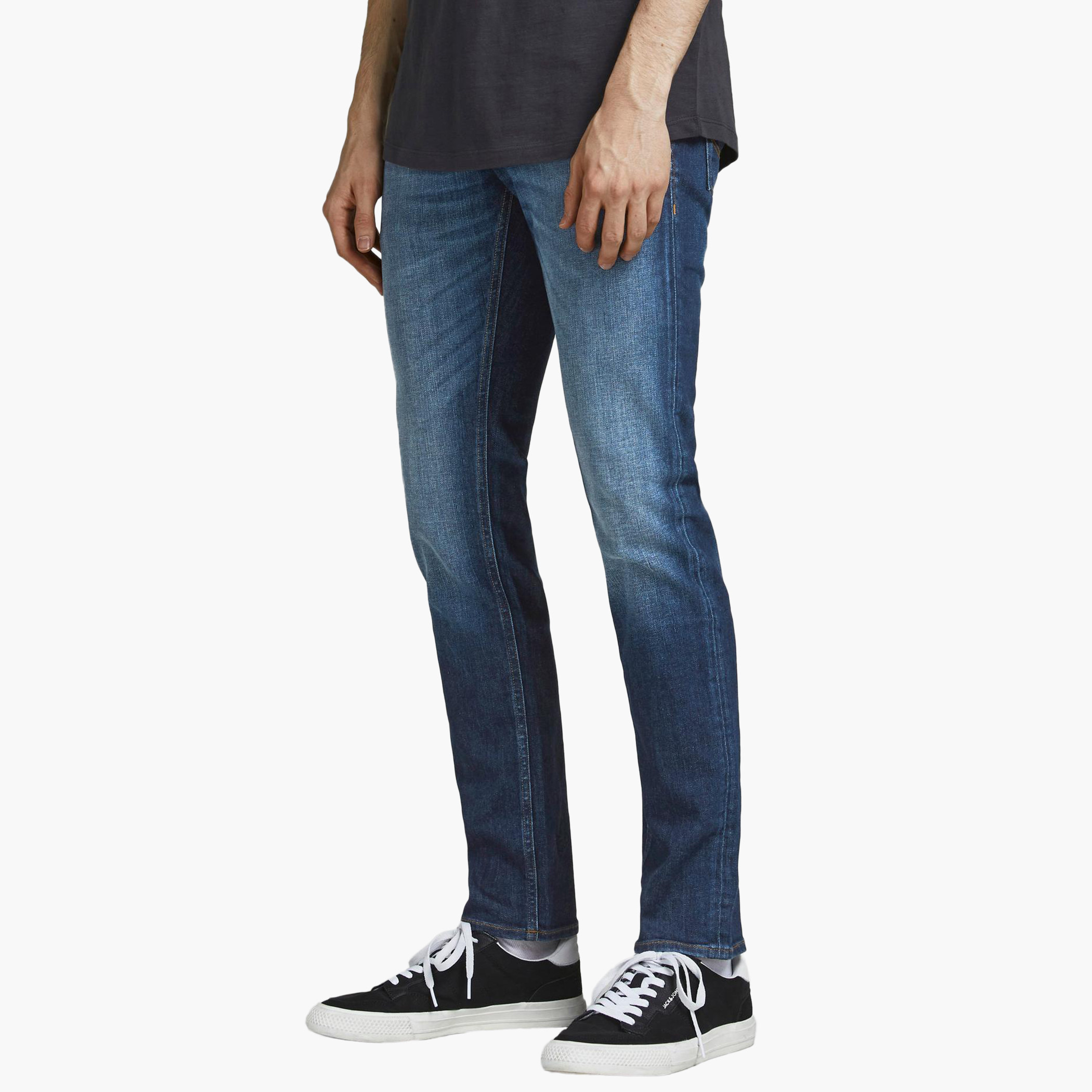 Jack & Jones Men Solid Slim Fit Jeans with Button Closure-men-clothing-bottoms-jeans-image-1