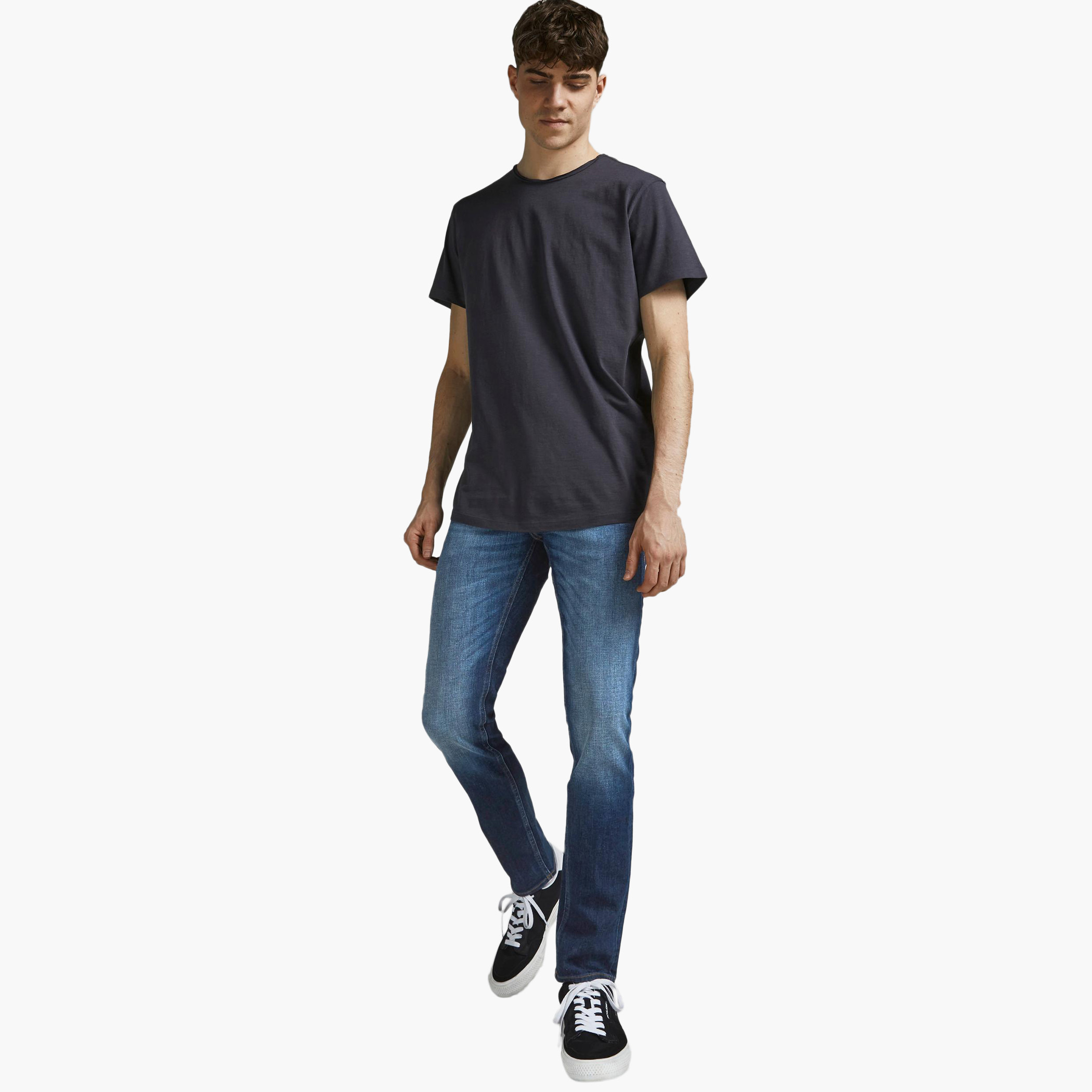 Jack & Jones Men Solid Slim Fit Jeans with Button Closure-men-clothing-bottoms-jeans-image-2