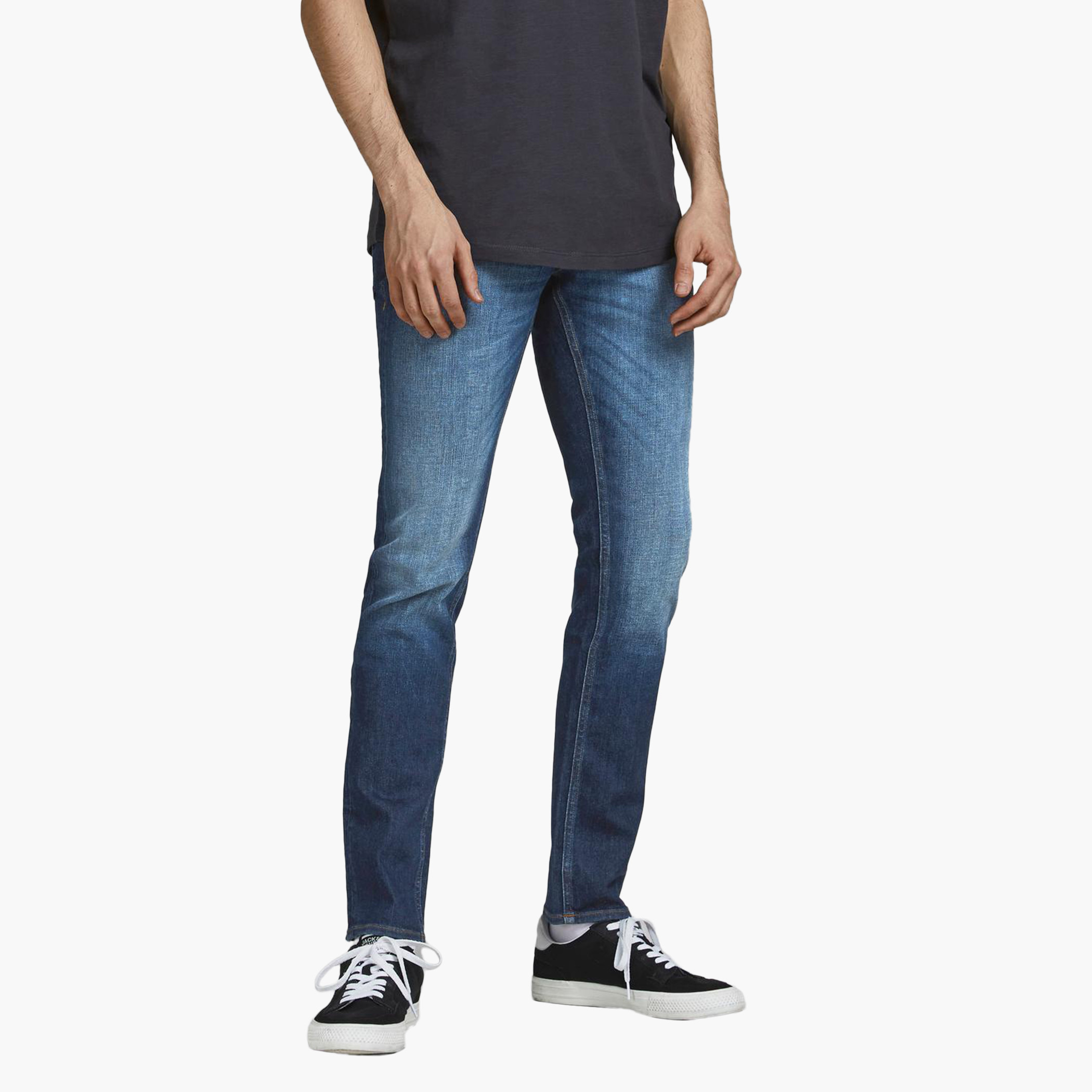 Jack & Jones Men Solid Slim Fit Jeans with Button Closure-men-clothing-bottoms-jeans-image-3