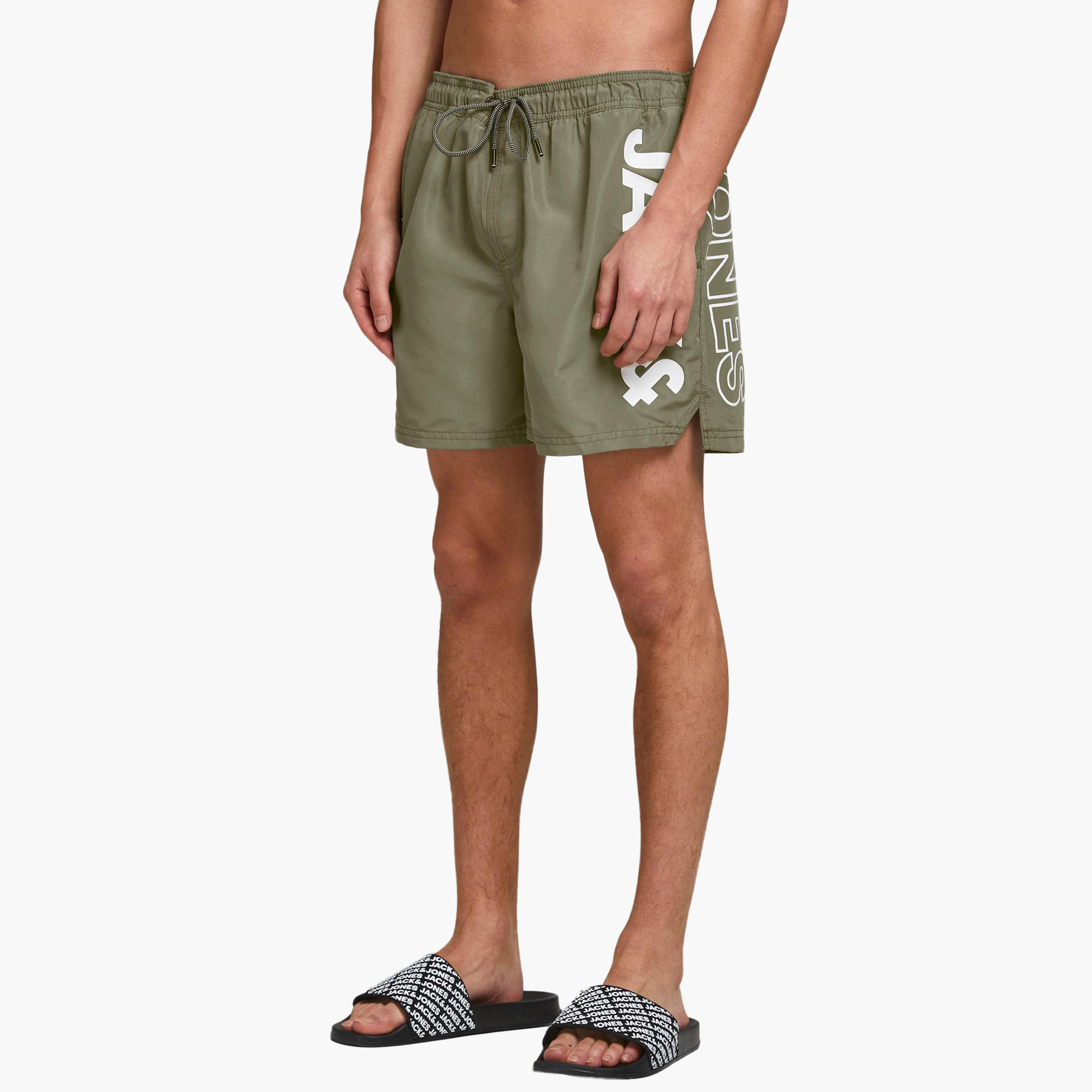 Jack & Jones Polyester Solid Men Olive Swim Shorts-men-clothing-sportswearandactivewear-bottoms-image-1