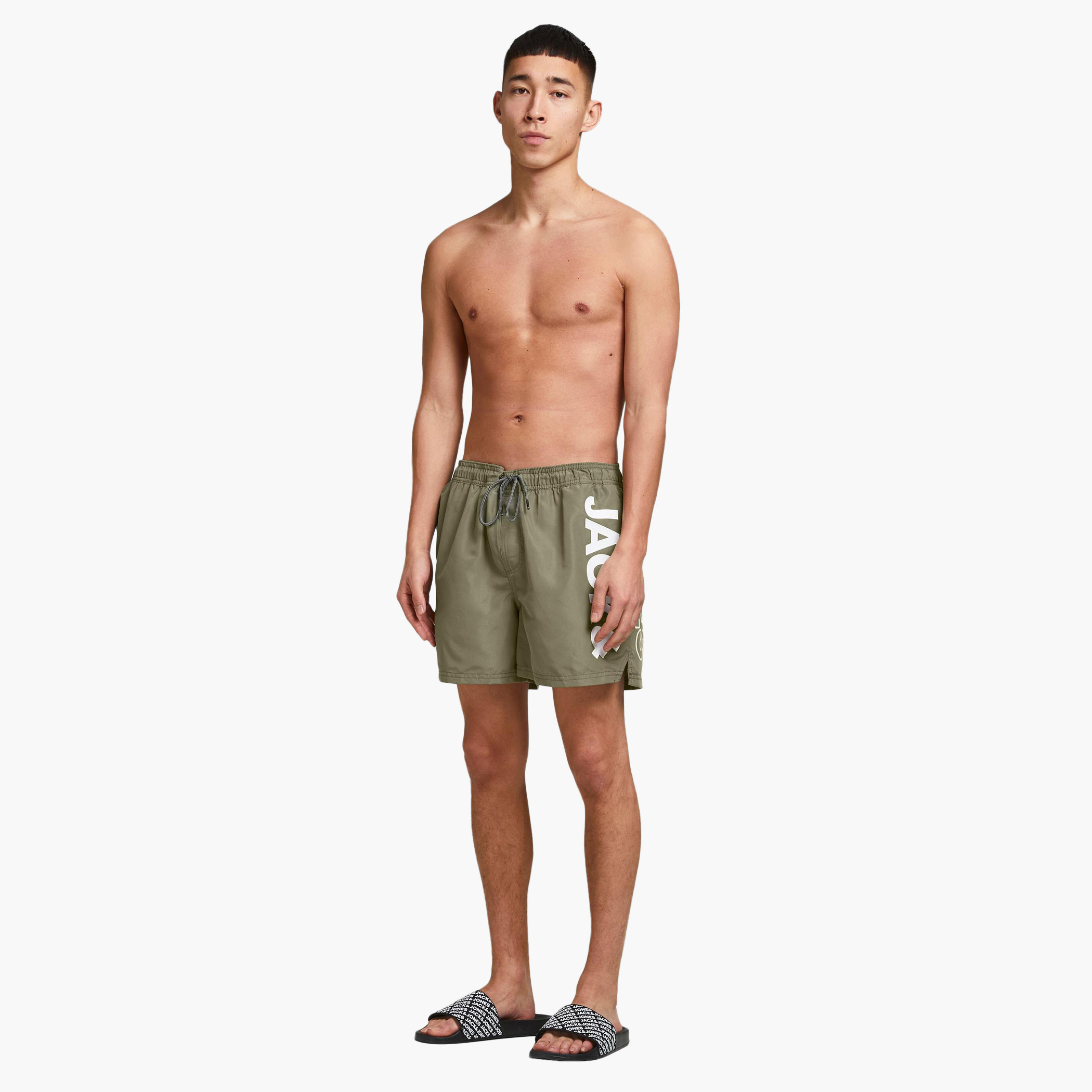 Jack & Jones Polyester Solid Men Olive Swim Shorts-men-clothing-sportswearandactivewear-bottoms-image-3