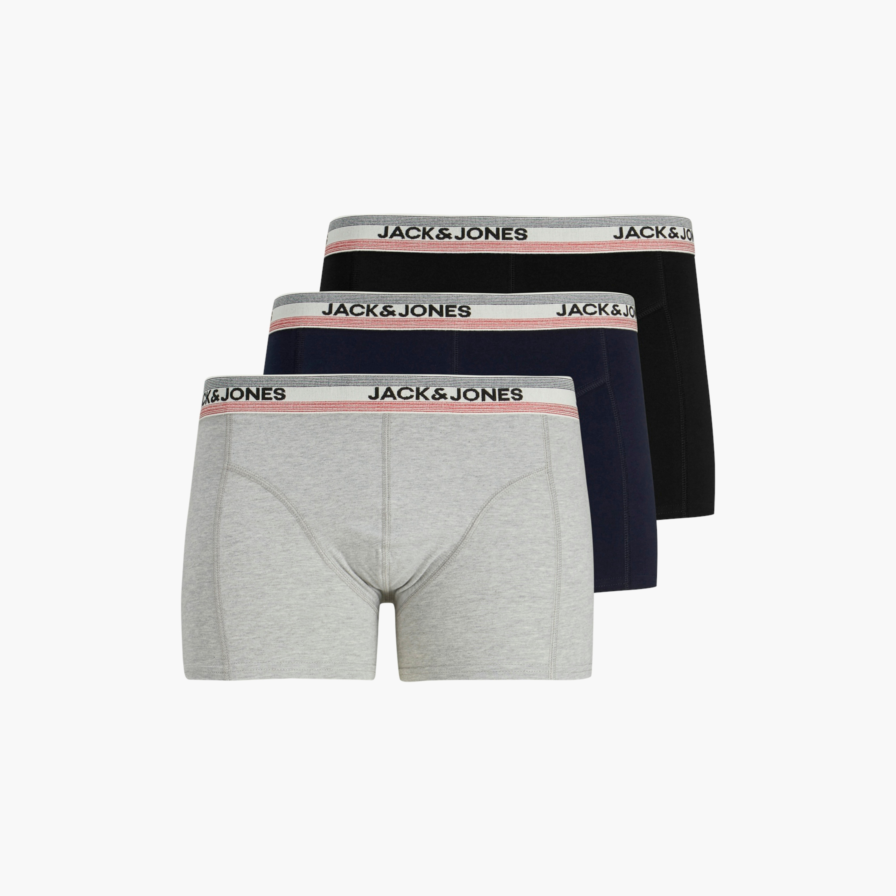 حزمة من 3 سراويل داخلية بحزام خصر مطاطي مطبوع عليها علامة تجارية من جاك آند جونز-men-clothing-innerwear-underwear-image-1