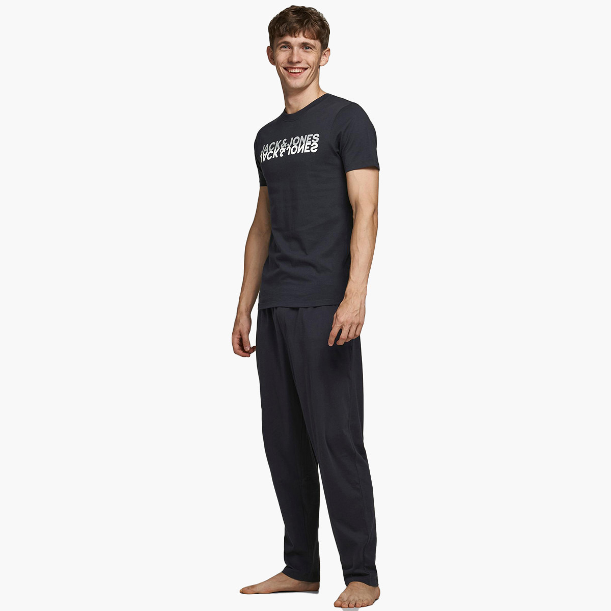 Set of 2 Jack & Jones Men Logo Crew Neck T-Shirt with Pyjama-men-clothing-nightwear-sets-image-4