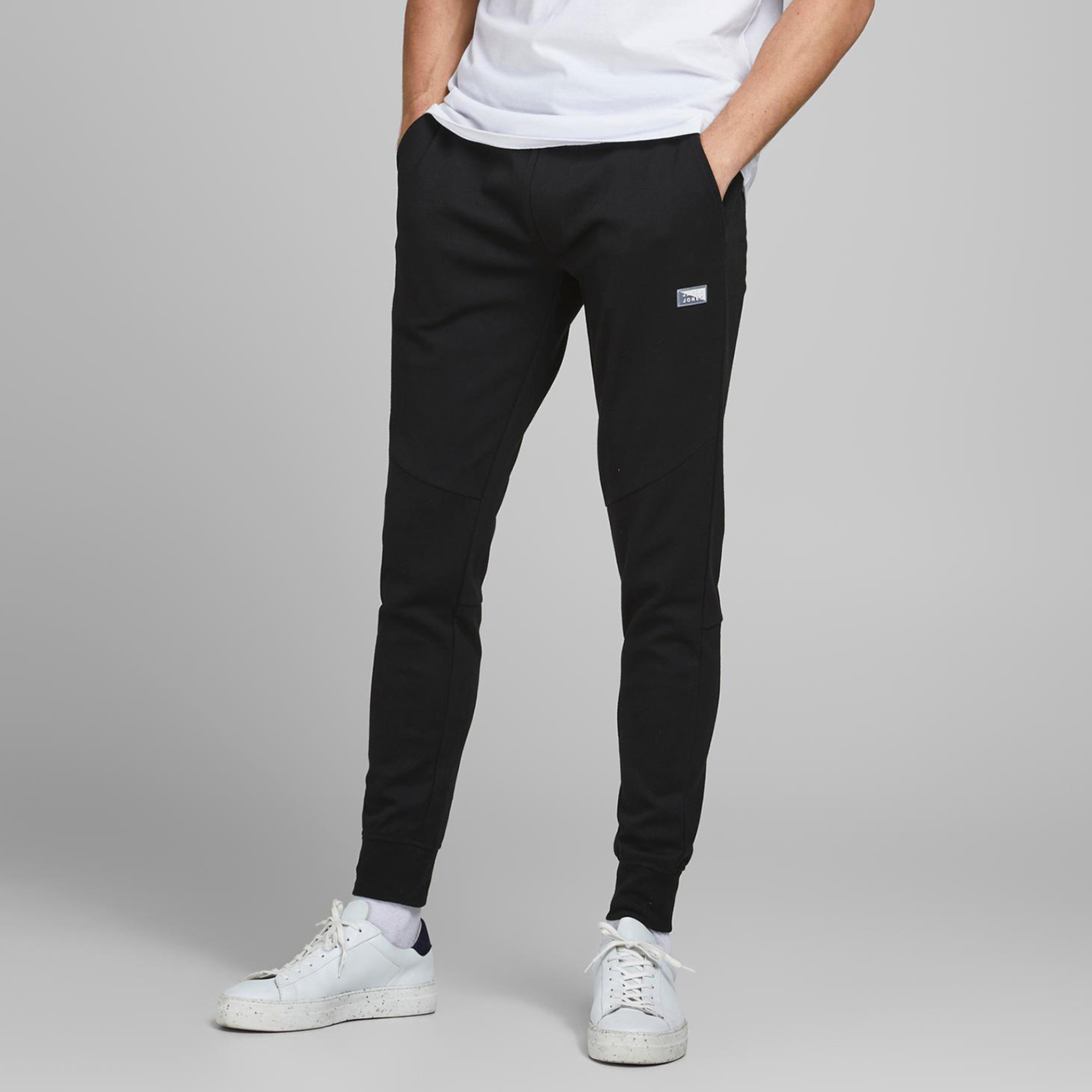 Jack & Jones Solid Joggers with Drawstring Closure and Pockets-men-clothing-bottoms-joggers-image-1
