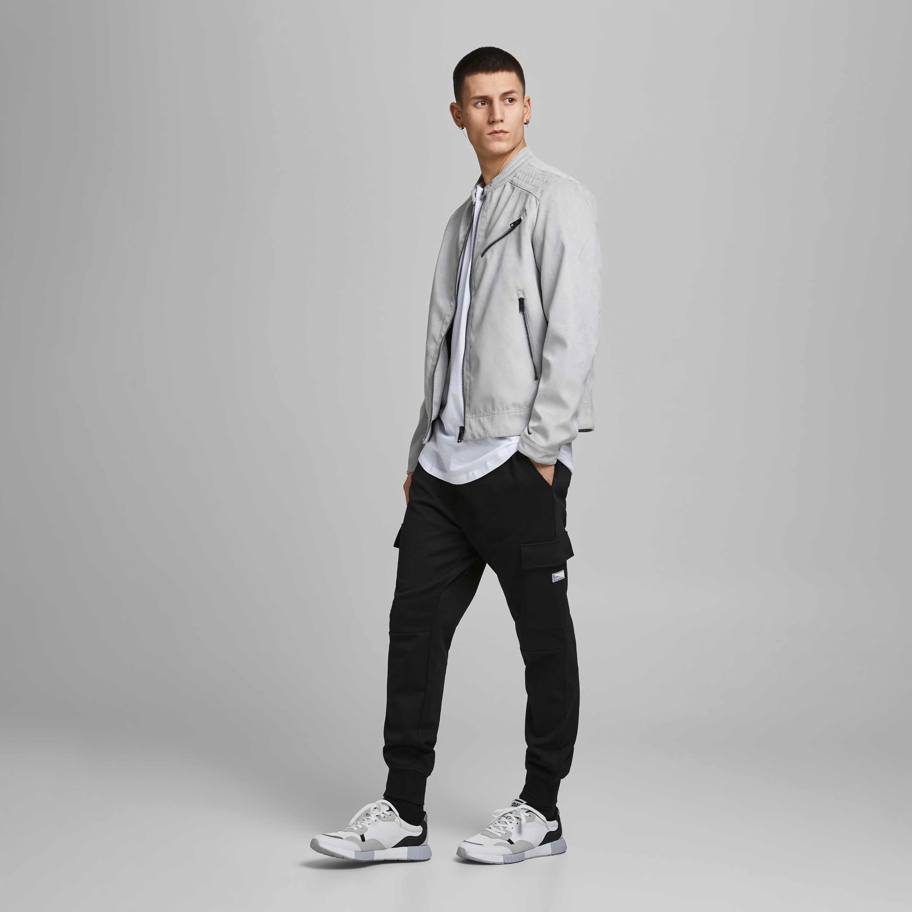 Jack & Jones Plain Mid Waist Drawstring Cargo Joggers-men-clothing-bottoms-joggers-image-2