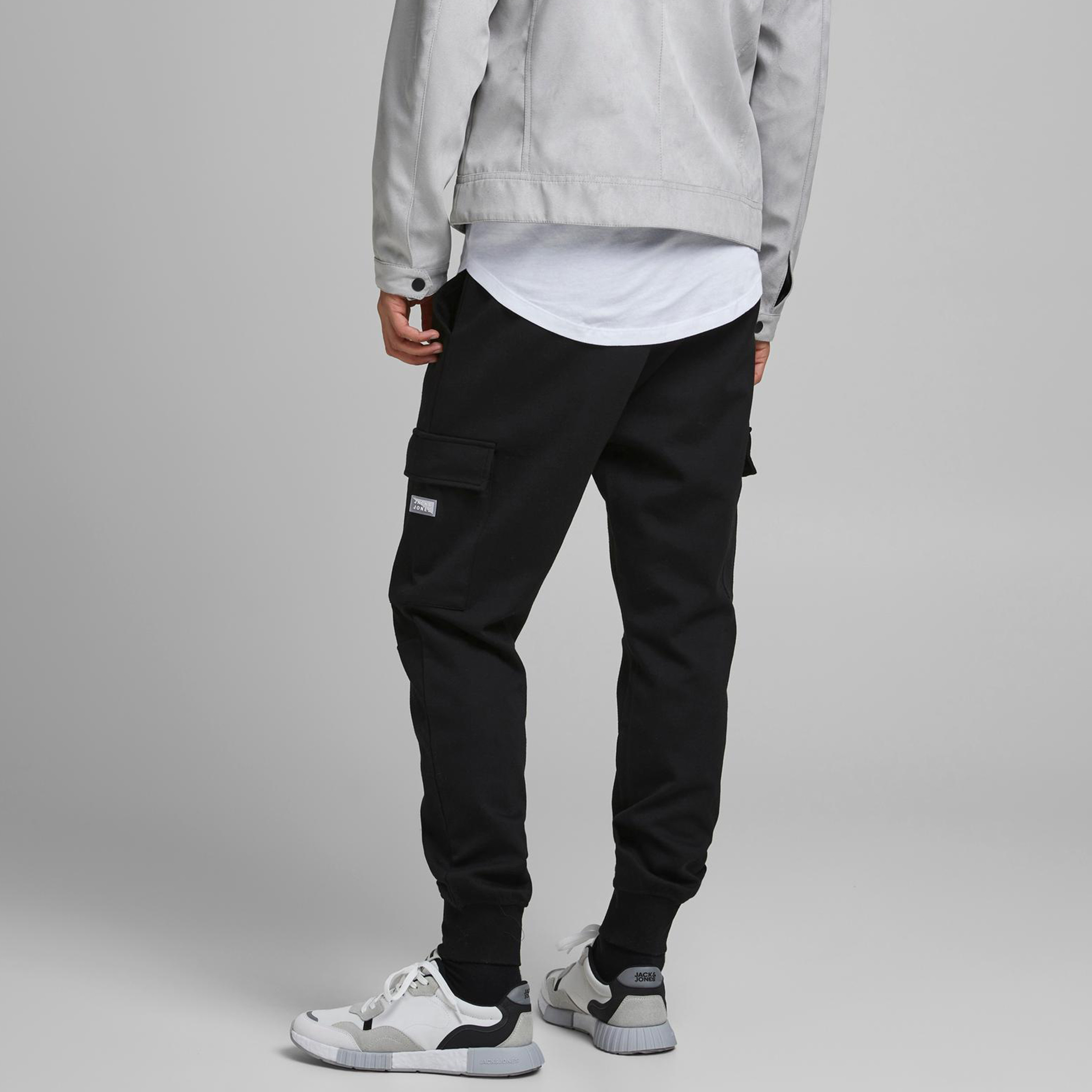 Jack & Jones Plain Mid Waist Drawstring Cargo Joggers-men-clothing-bottoms-joggers-image-3