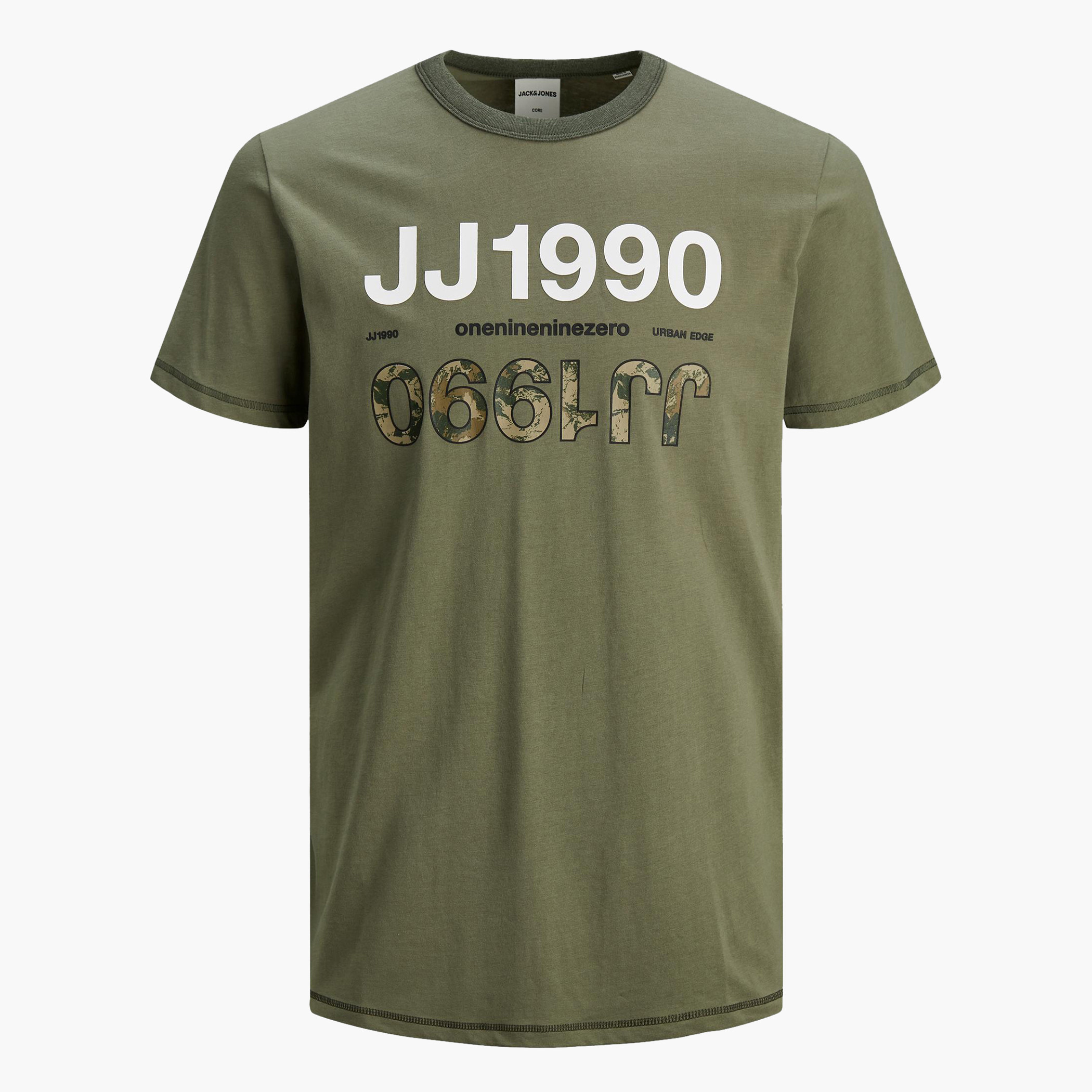 تيشيرت بأكمام قصيرة وياقة ضيّقة وطبعات من جاك & جونز-men-clothing-tshirtsandpolos-tshirts-image-1