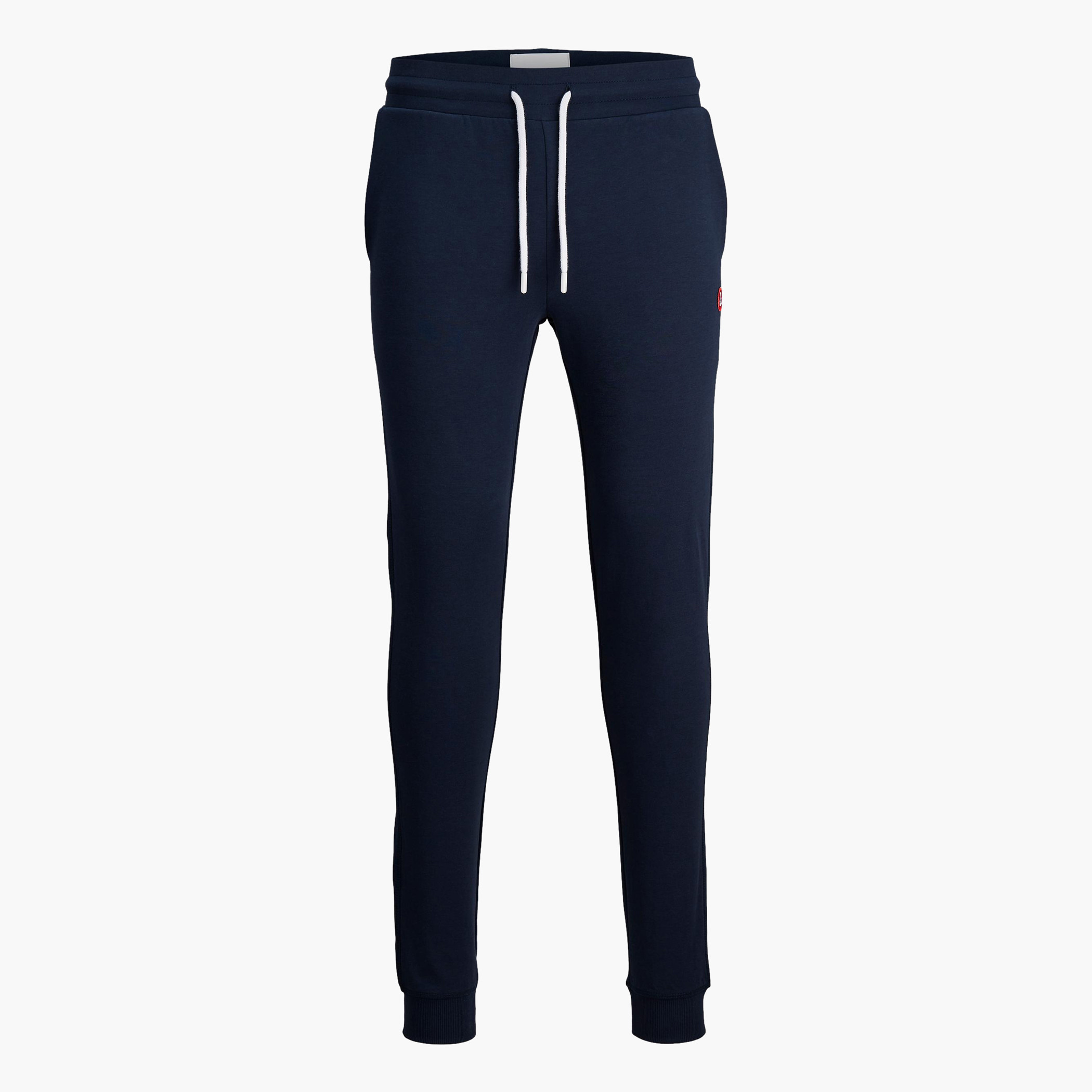 Jack & Jones Slim Fit Solid Mid-Rise Joggers with Elasticated Waist-men-clothing-bottoms-joggers-image-5