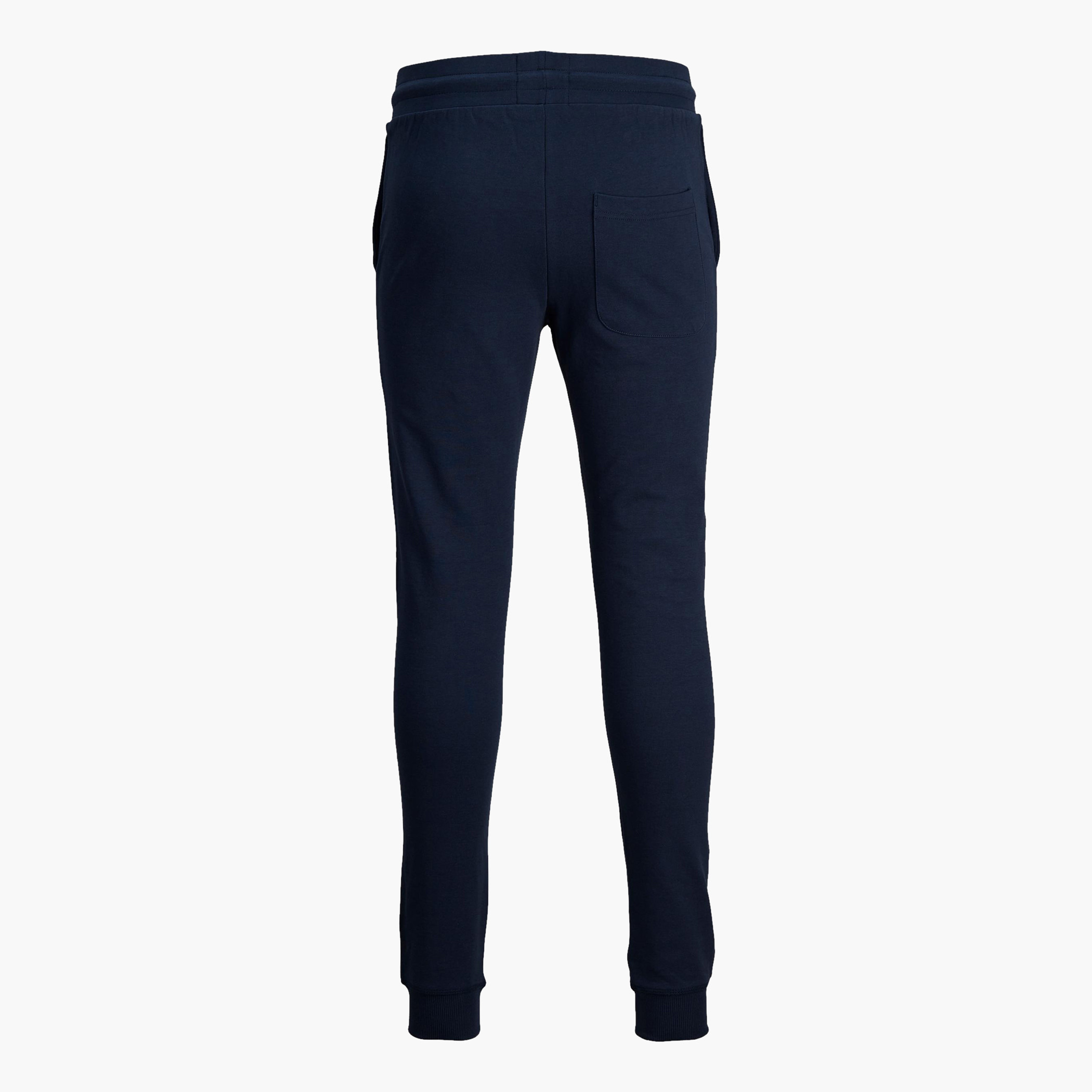 Jack & Jones Slim Fit Solid Mid-Rise Joggers with Elasticated Waist-men-clothing-bottoms-joggers-image-6