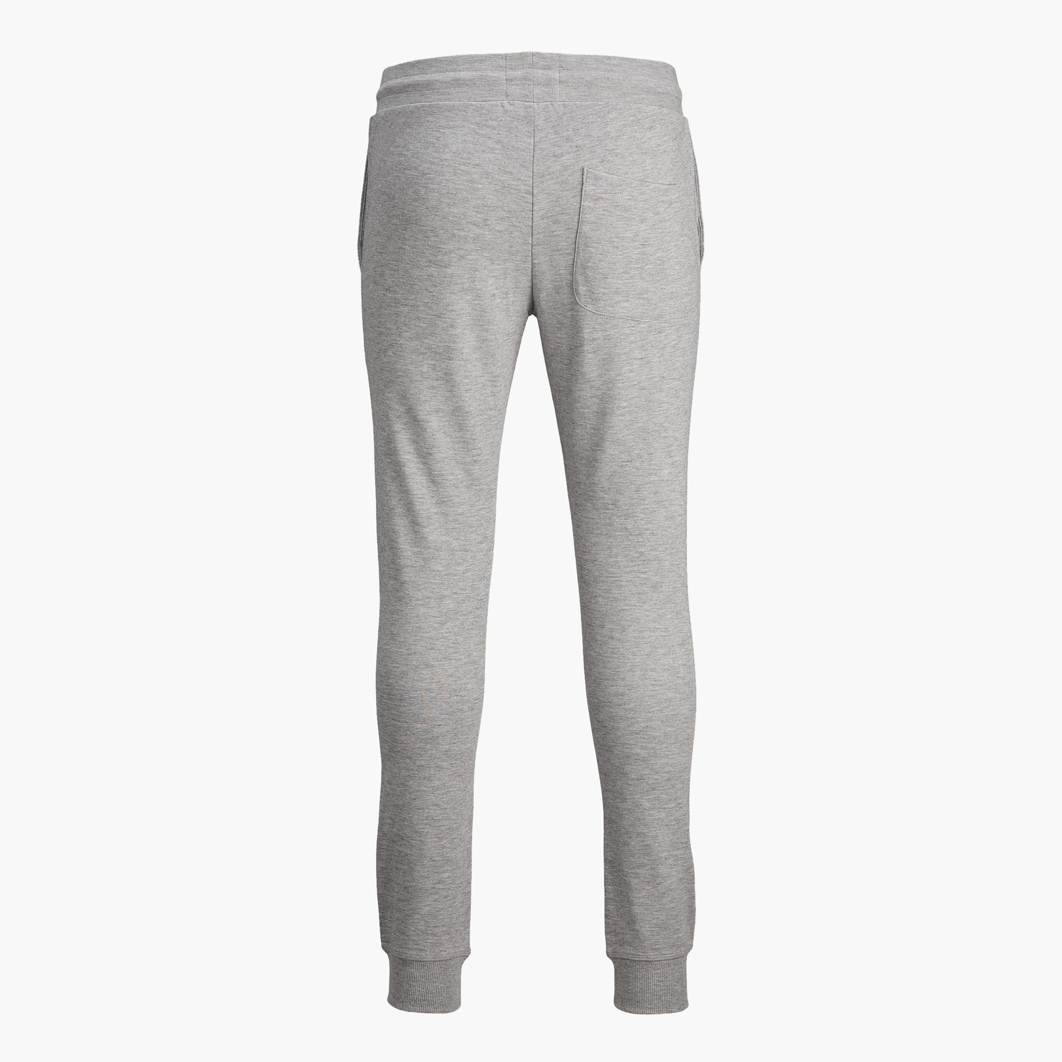 Jack & Jones Slim Fit Solid Mid-Rise Joggers with Elasticated Waist-men-clothing-bottoms-joggers-image-8