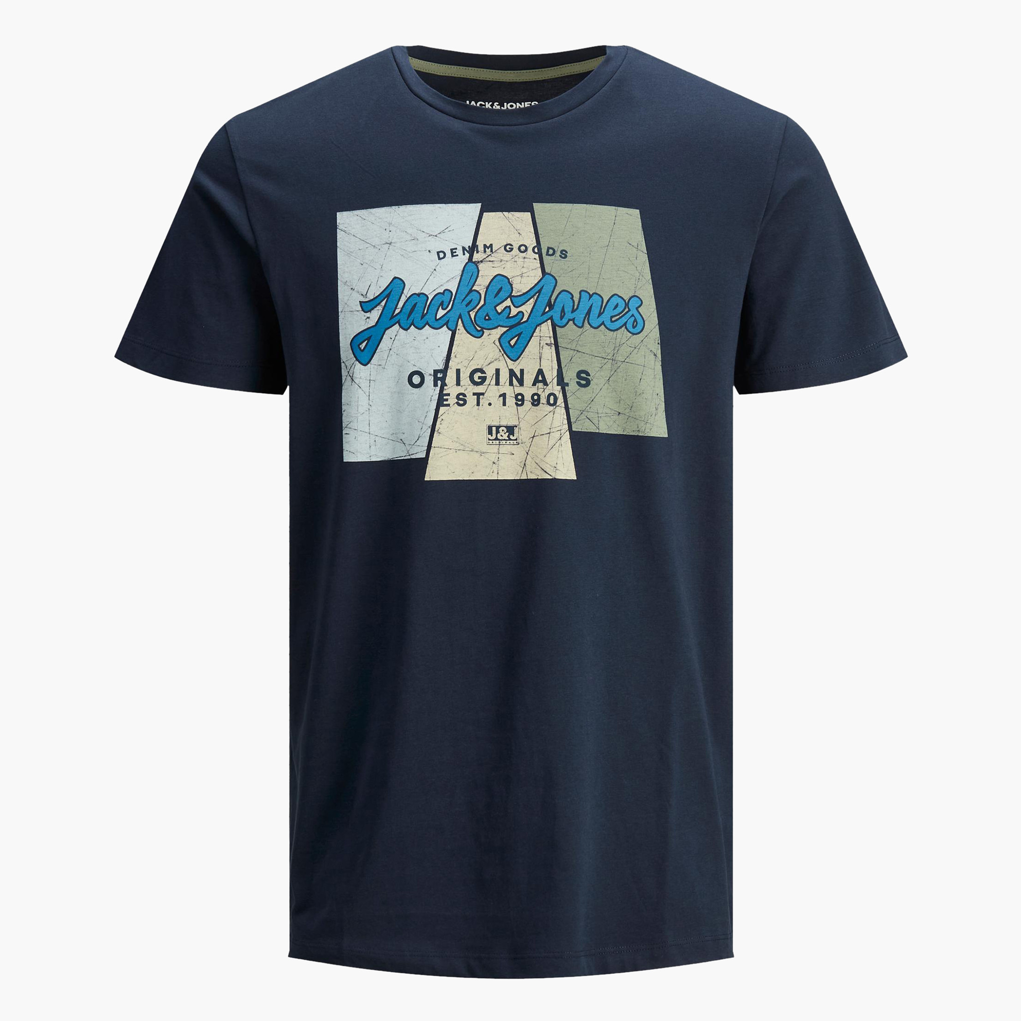 تيشيرت بأكمام قصيرة وياقة ضيّقة من جاك & جونز-men-clothing-tshirtsandpolos-tshirts-image-1