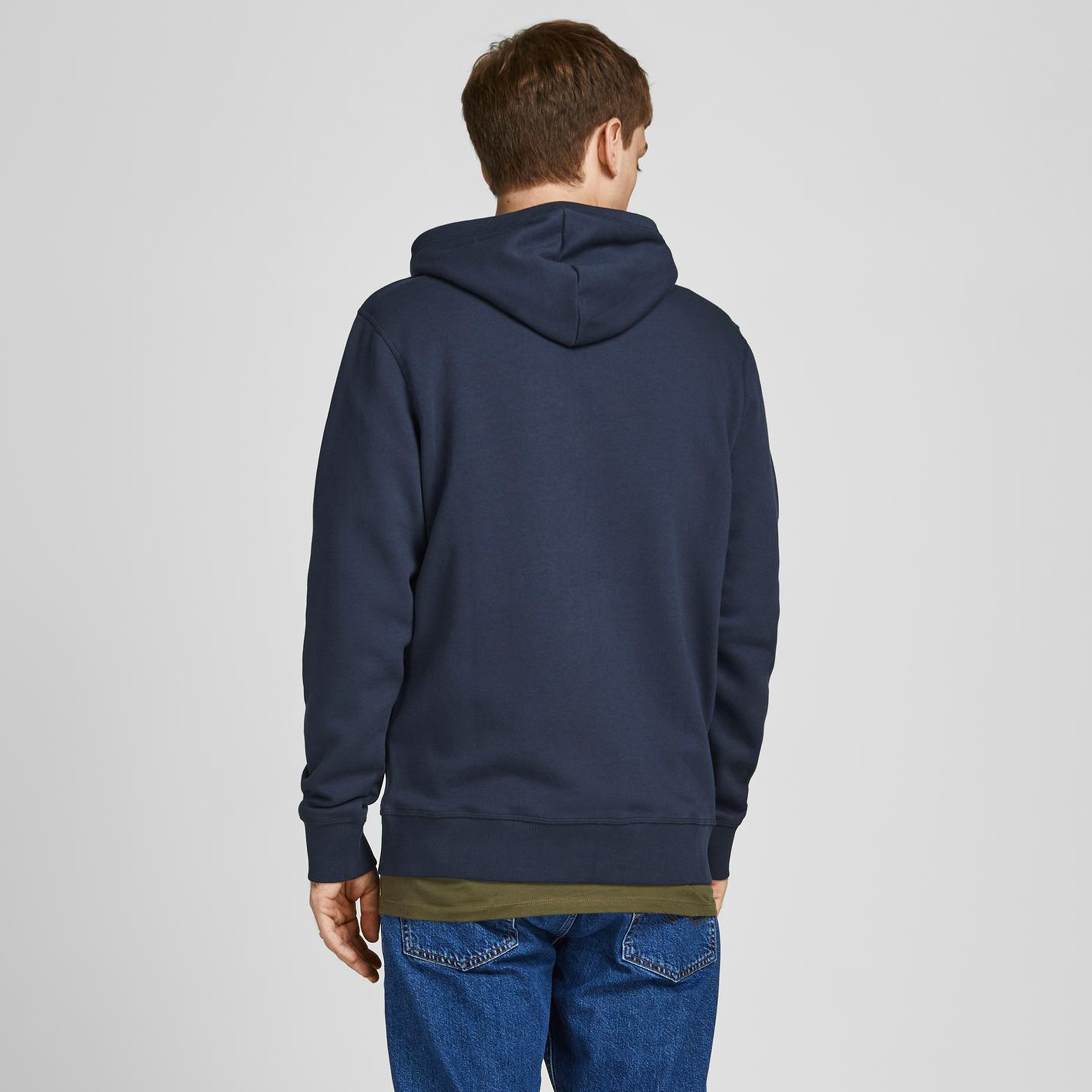 هودي جاك آند جونز للرجال بلون اسود بسحاب أمامي مع شعار وجيب كنغر منقسم-men-winterwear-hoodiesandsweatshirts-image-3