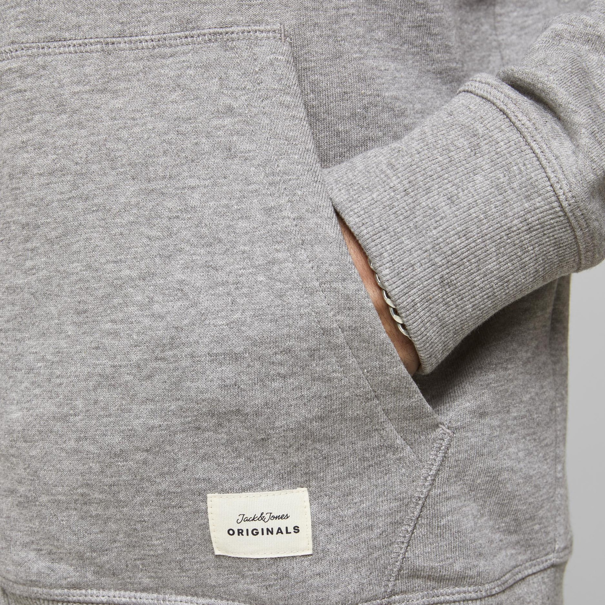 هودي جاك آند جونز للرجال بلون اسود بسحاب أمامي مع شعار وجيب كنغر منقسم-men-winterwear-hoodiesandsweatshirts-image-14