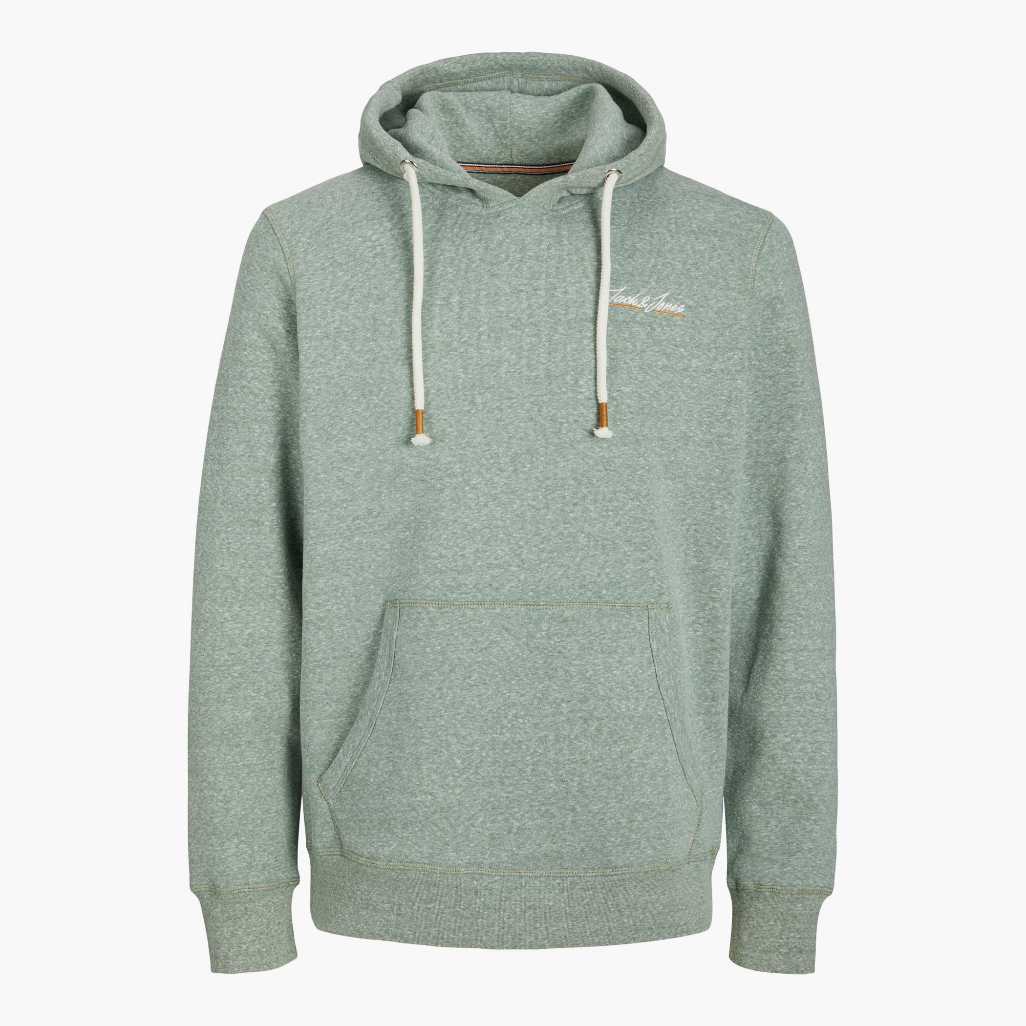 هودي جاك آند جونز من ستاندرد فيت بجيب كانغارو و شعار اخضر للرجال-men-winterwear-hoodiesandsweatshirts-image-1