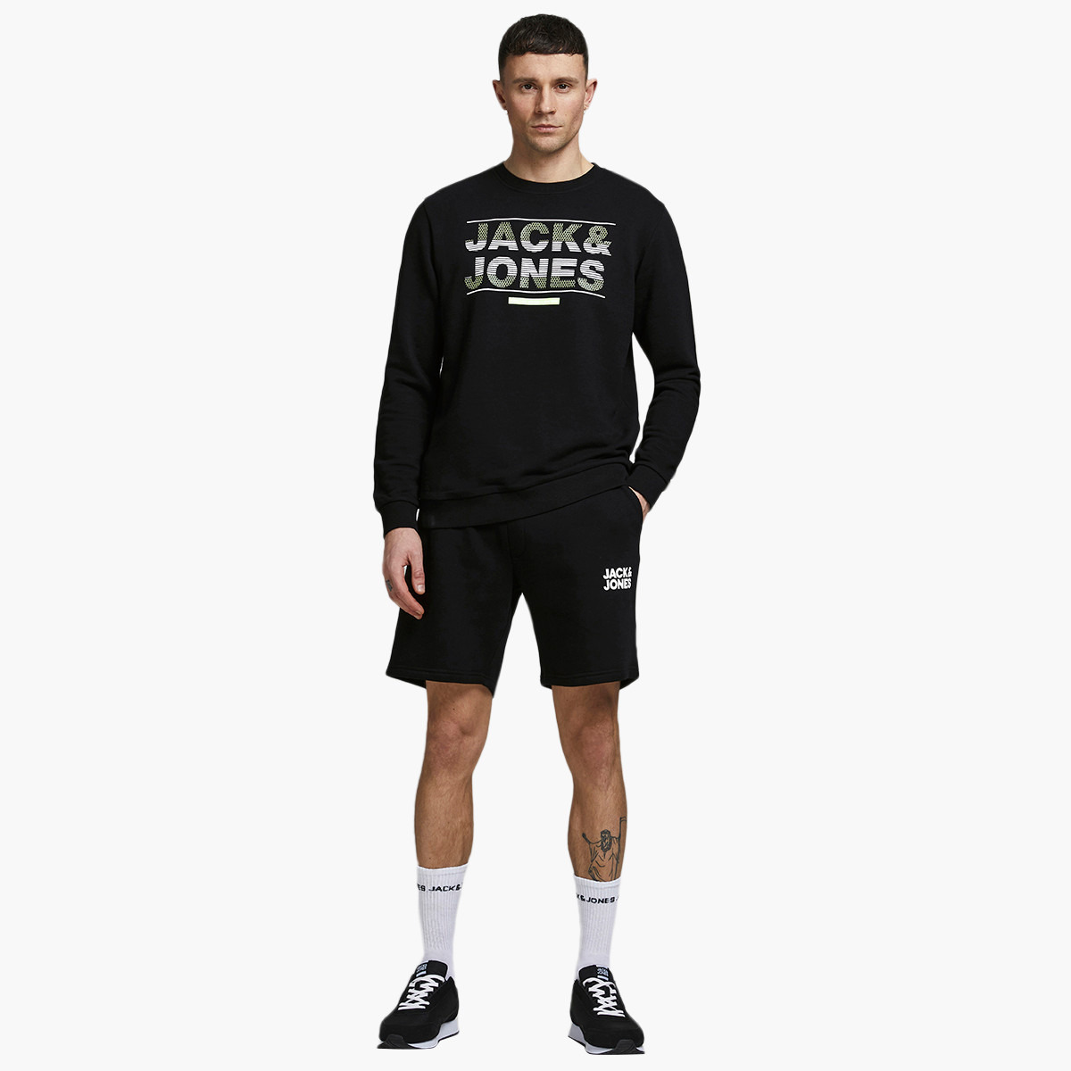 Jack & Jones Men Black Solid Pocket Detail Drawstring Sweat Shorts-men-clothing-bottoms-shorts-image-5