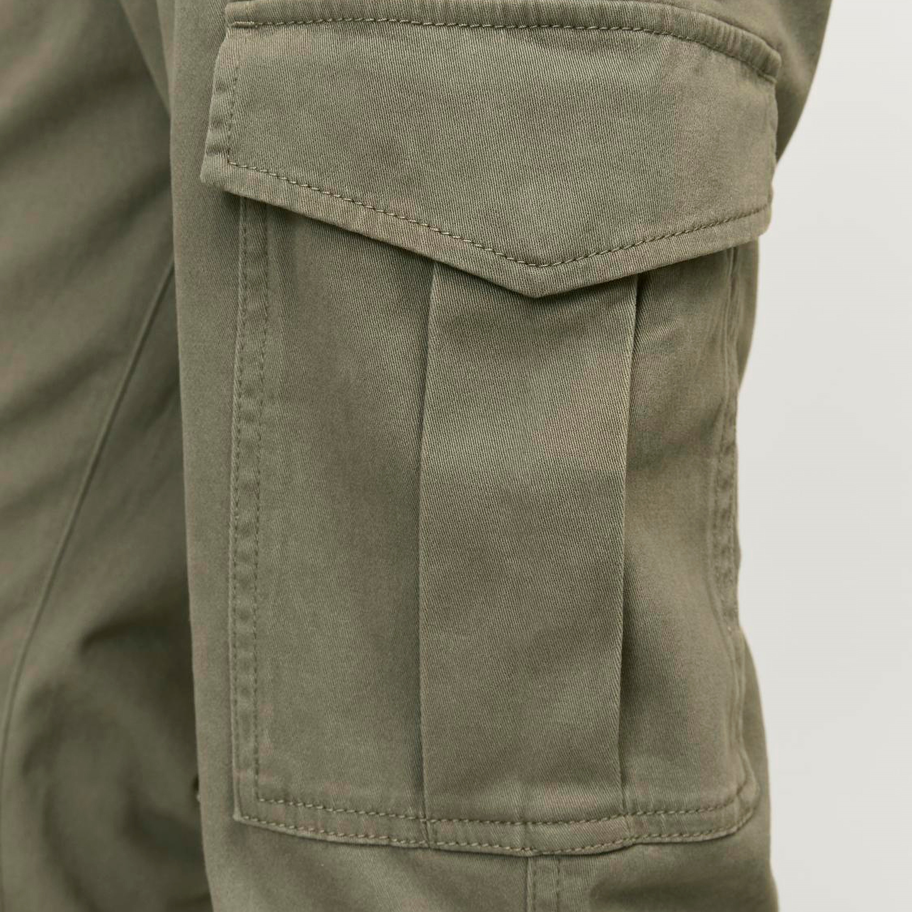 Jack & Jones Plain Mid Rise Buttoned Cargo Trousers-men-clothing-bottoms-joggers-image-3