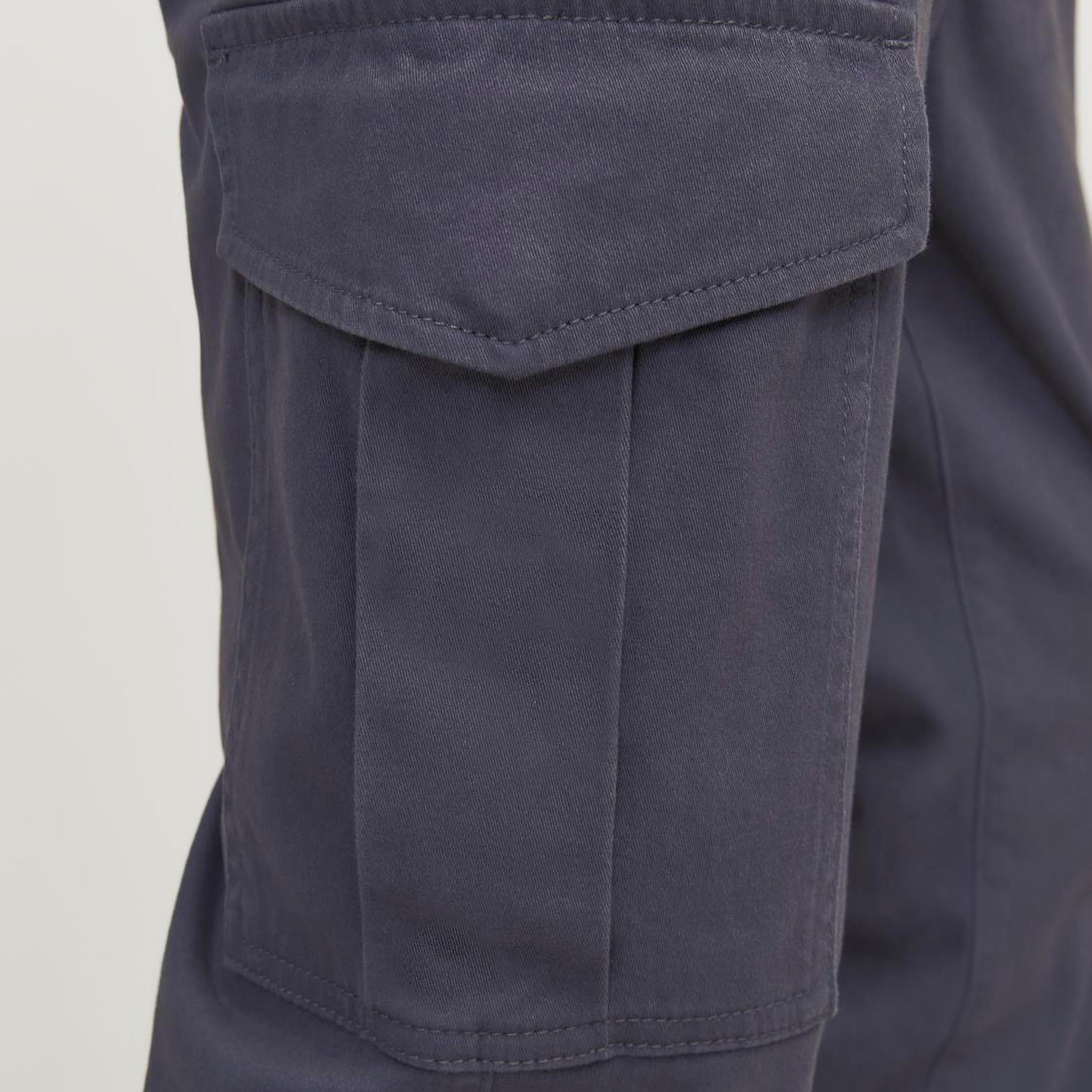 Jack & Jones Plain Mid Rise Buttoned Cargo Trousers-men-clothing-bottoms-joggers-image-3