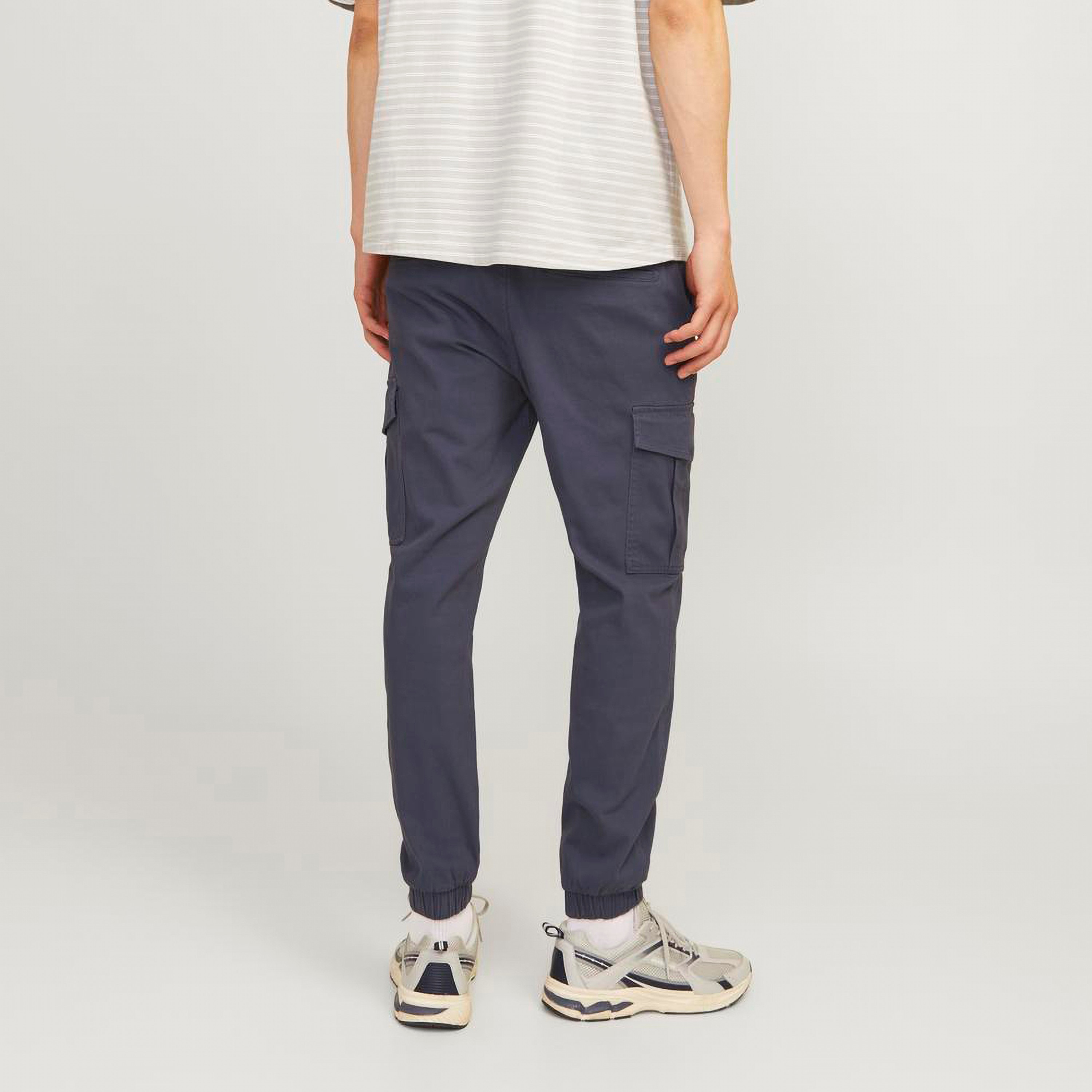 Jack & Jones Plain Mid Rise Buttoned Cargo Trousers-men-clothing-bottoms-joggers-image-4