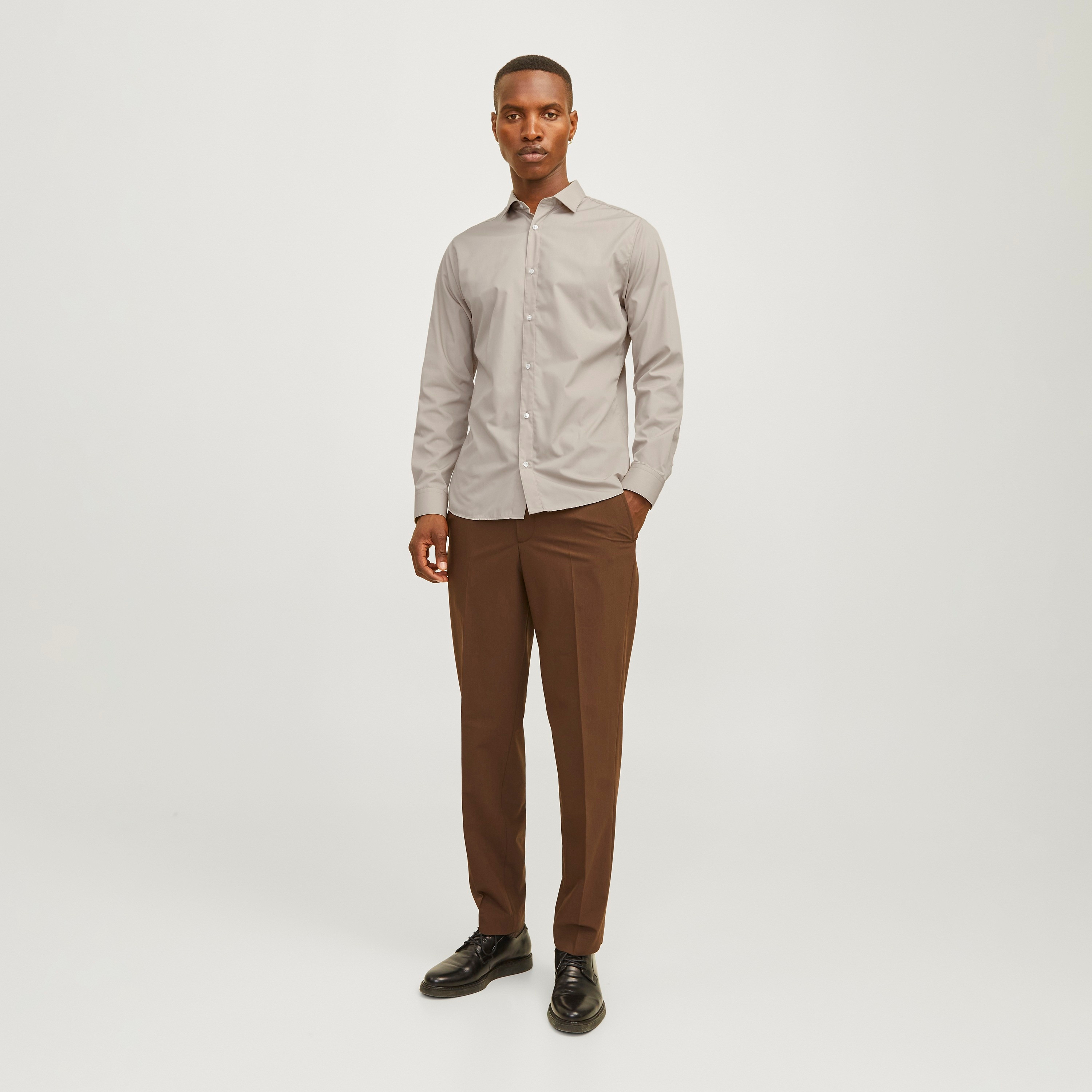 جاك وجونز سادة سليم صالح أكمام طويلة قميص رسمي-men-clothing-shirts-image-14