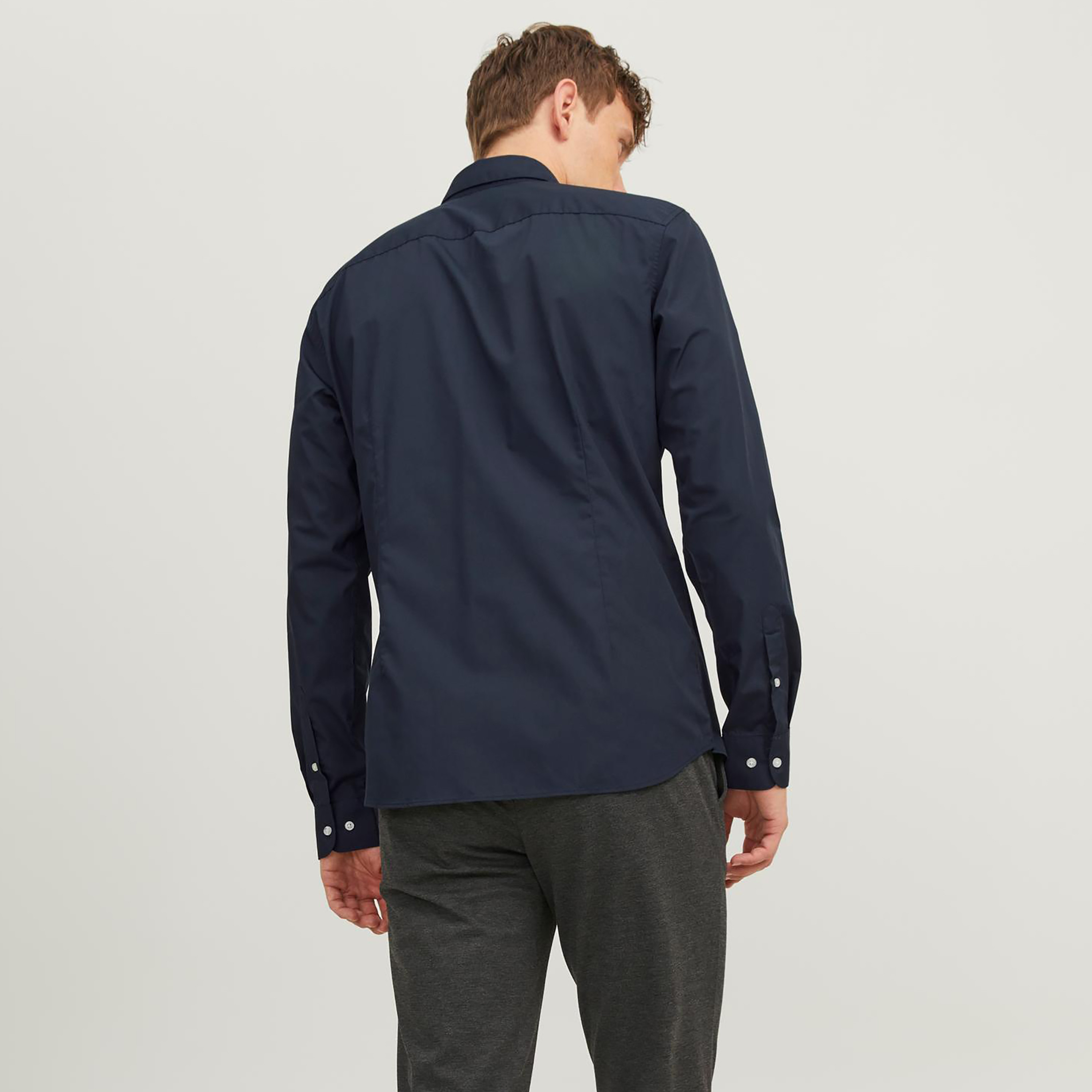 جاك وجونز سادة سليم صالح أكمام طويلة قميص رسمي-men-clothing-shirts-image-5