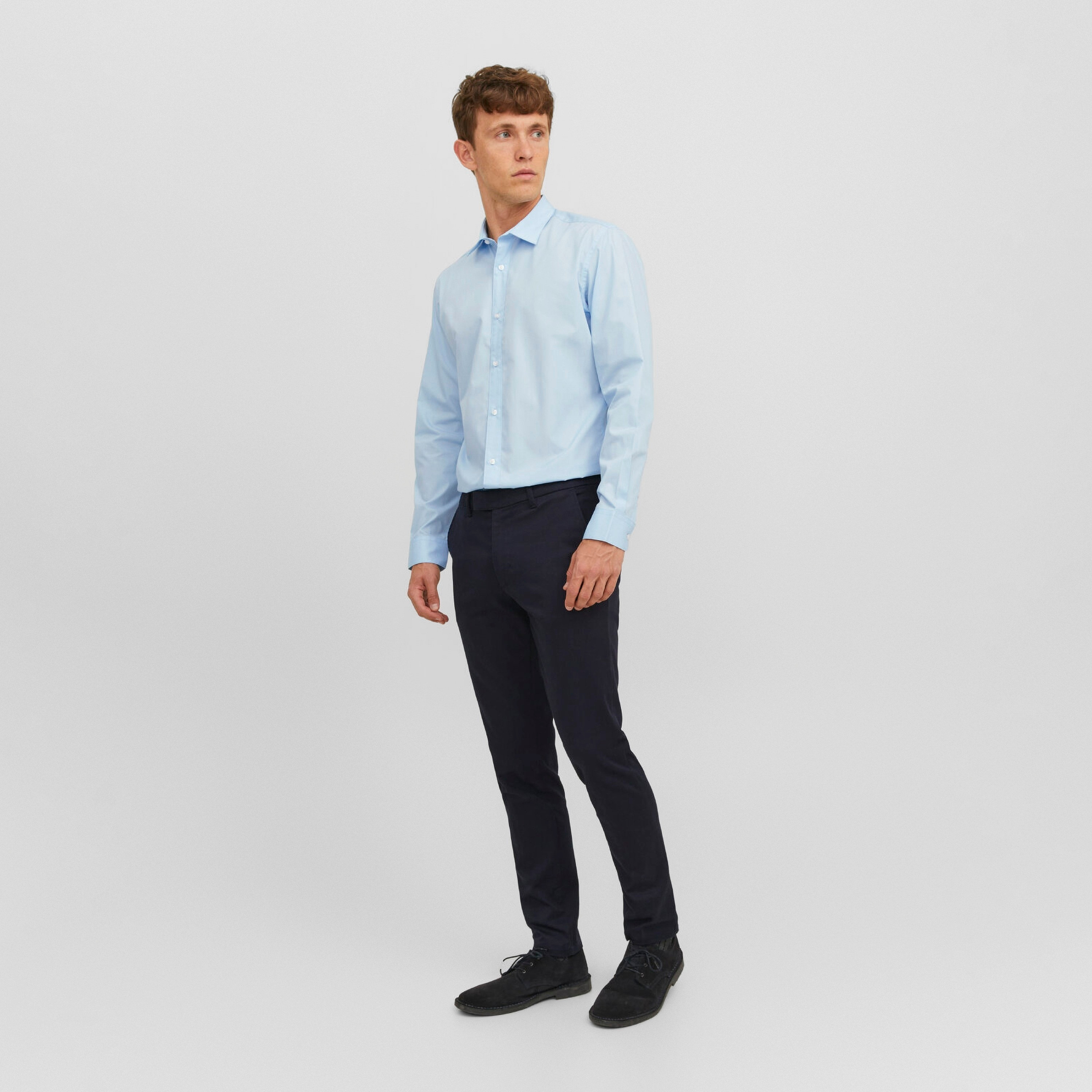 جاك وجونز سادة سليم صالح أكمام طويلة قميص رسمي-men-clothing-shirts-image-18