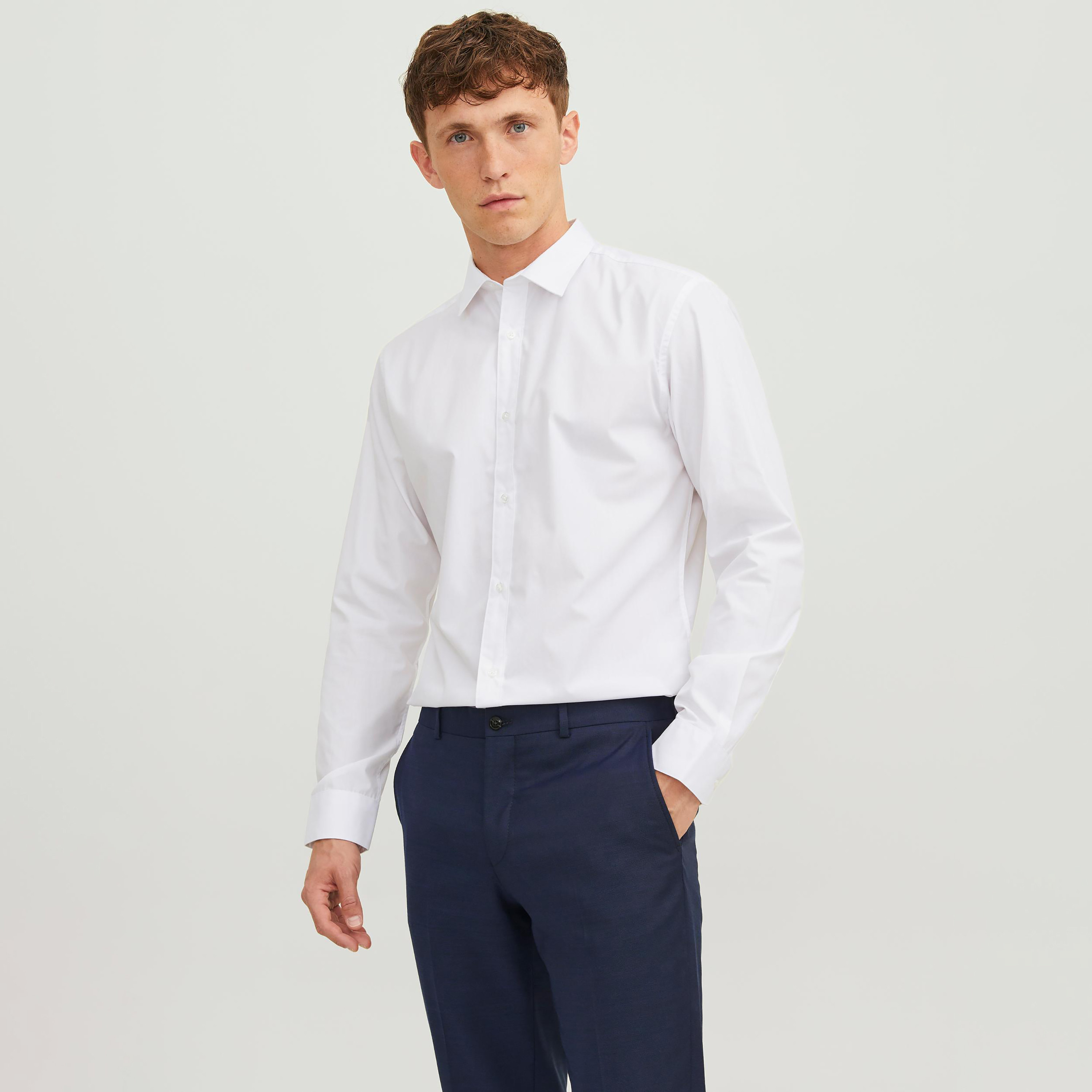 جاك وجونز سادة سليم صالح أكمام طويلة قميص رسمي-men-clothing-shirts-image-7