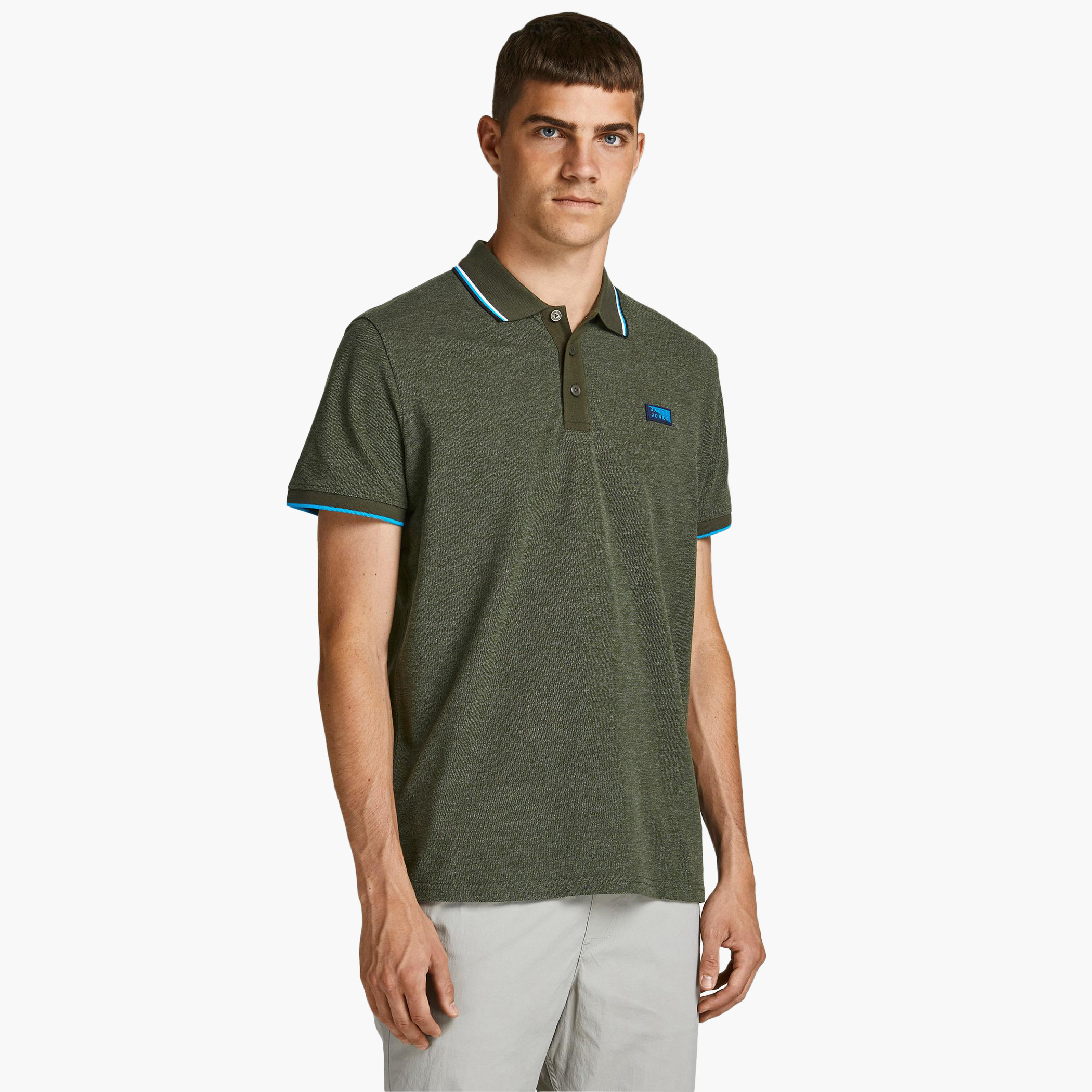 Jack & Jones Men Solid Regular Fit Polo T-Shirt-men-clothing-tshirtsandpolos-polos-image-1
