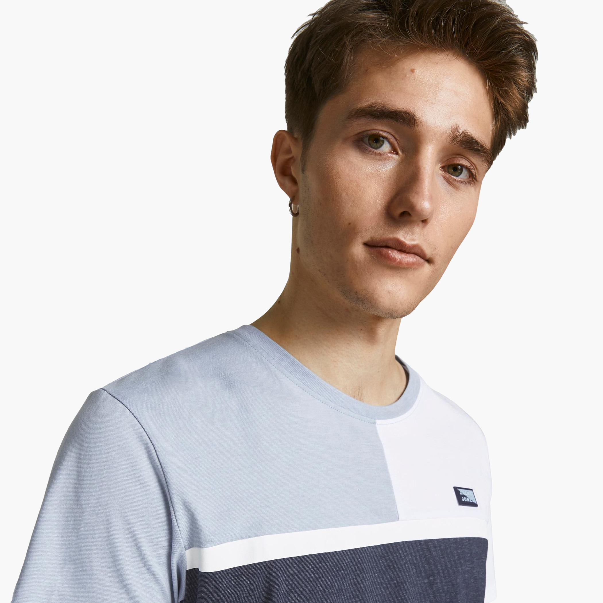 Jack & Jones Men Cotton Solid Blue T-Shirt-men-clothing-tshirtsandpolos-tshirts-image-2