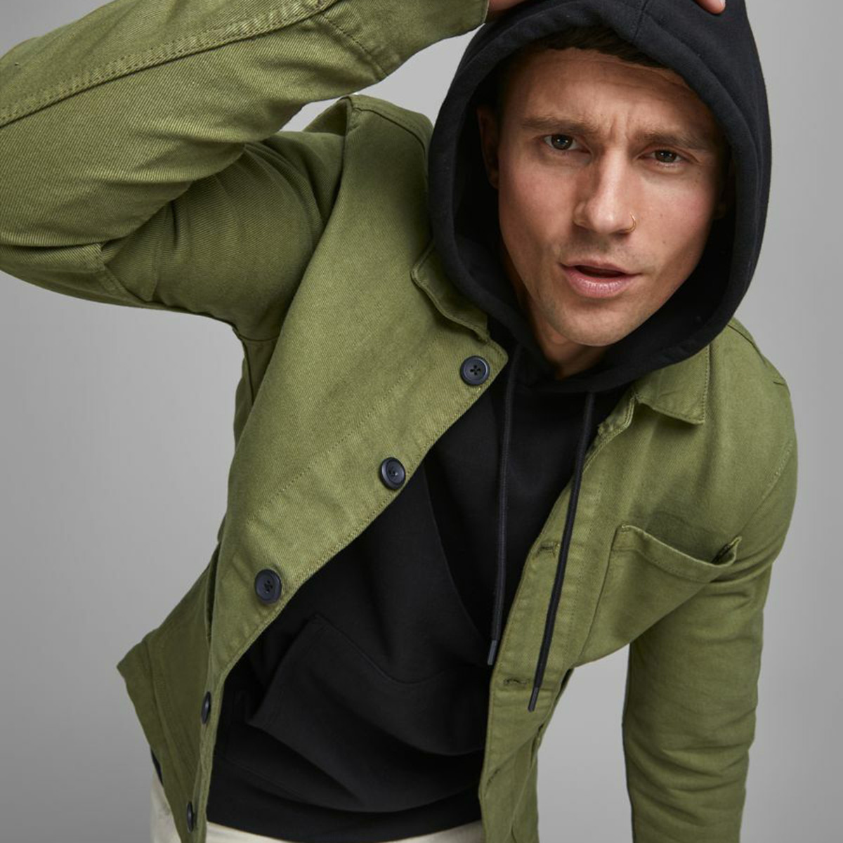 Jack & Jones Solid Denim Jacket with Pockets and Button Closure-men-clothing-jacketsandblazers-jackets-image-6