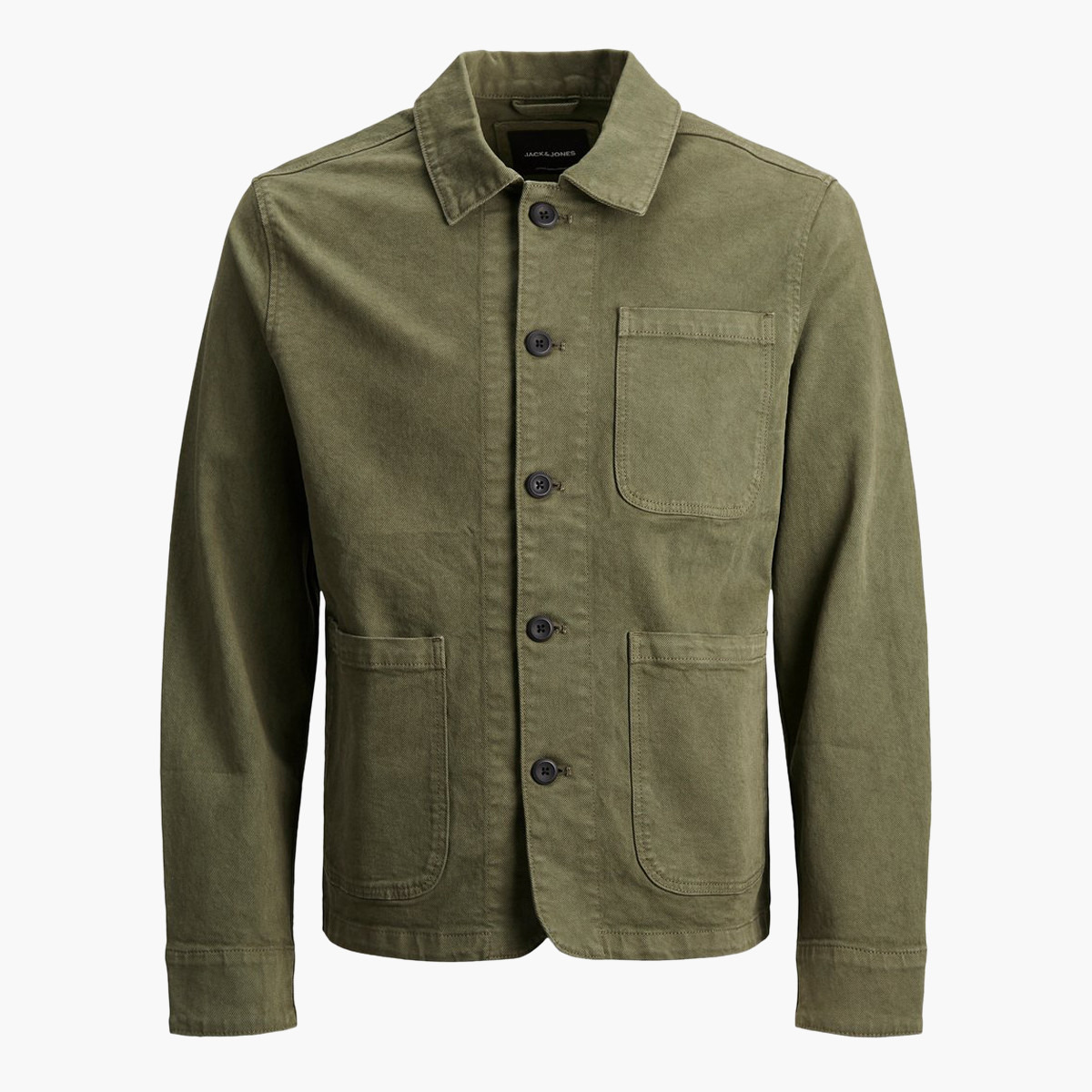 جاكيت دنيم سادة بجيوب وزر إغلاق من جاك أند جونز-men-clothing-jacketsandblazers-jackets-image-8