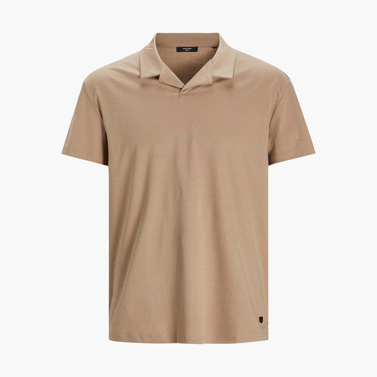 تي شيرت بولو جاك آند جونز رجالي بني سادة بأكمام قصيرة-men-clothing-tshirtsandpolos-polos-image-2