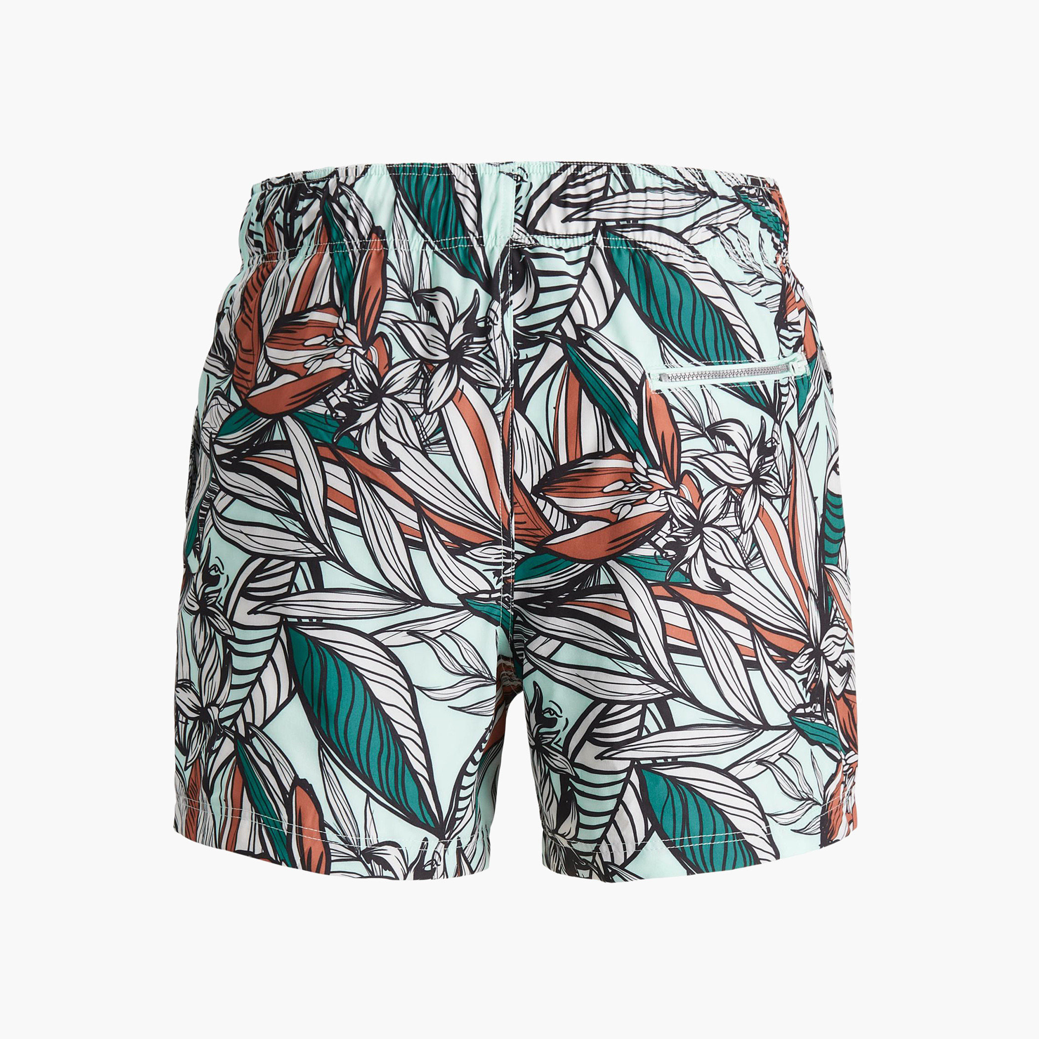 شورت بخصر منخفض ورباط إغلاق وجيب وطبعات استوائيّة من جاك & جونز-men-clothing-sportswearandactivewear-bottoms-image-2