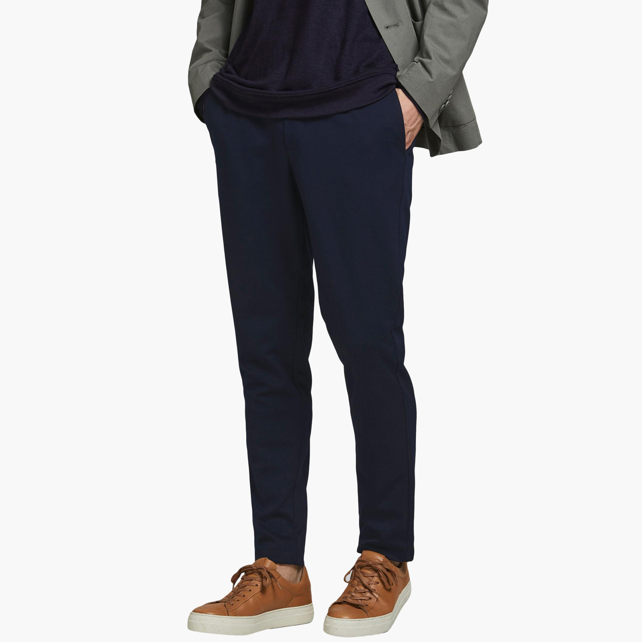 Jack & Jones Men Polyester Solid Blue Jogger-men-clothing-bottoms-joggers-image-1