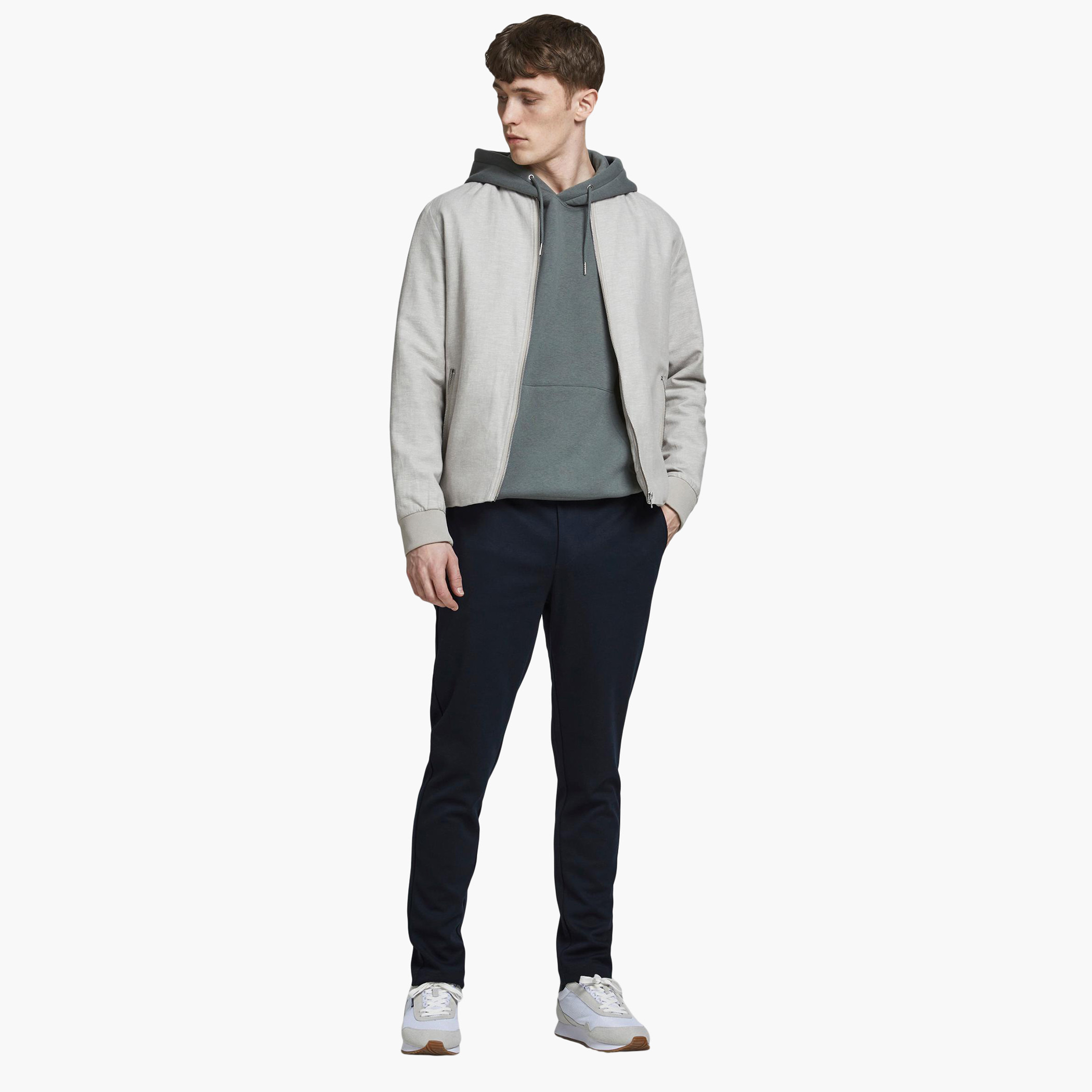 Jack & Jones Men Polyester Solid Blue Jogger-men-clothing-bottoms-joggers-image-3