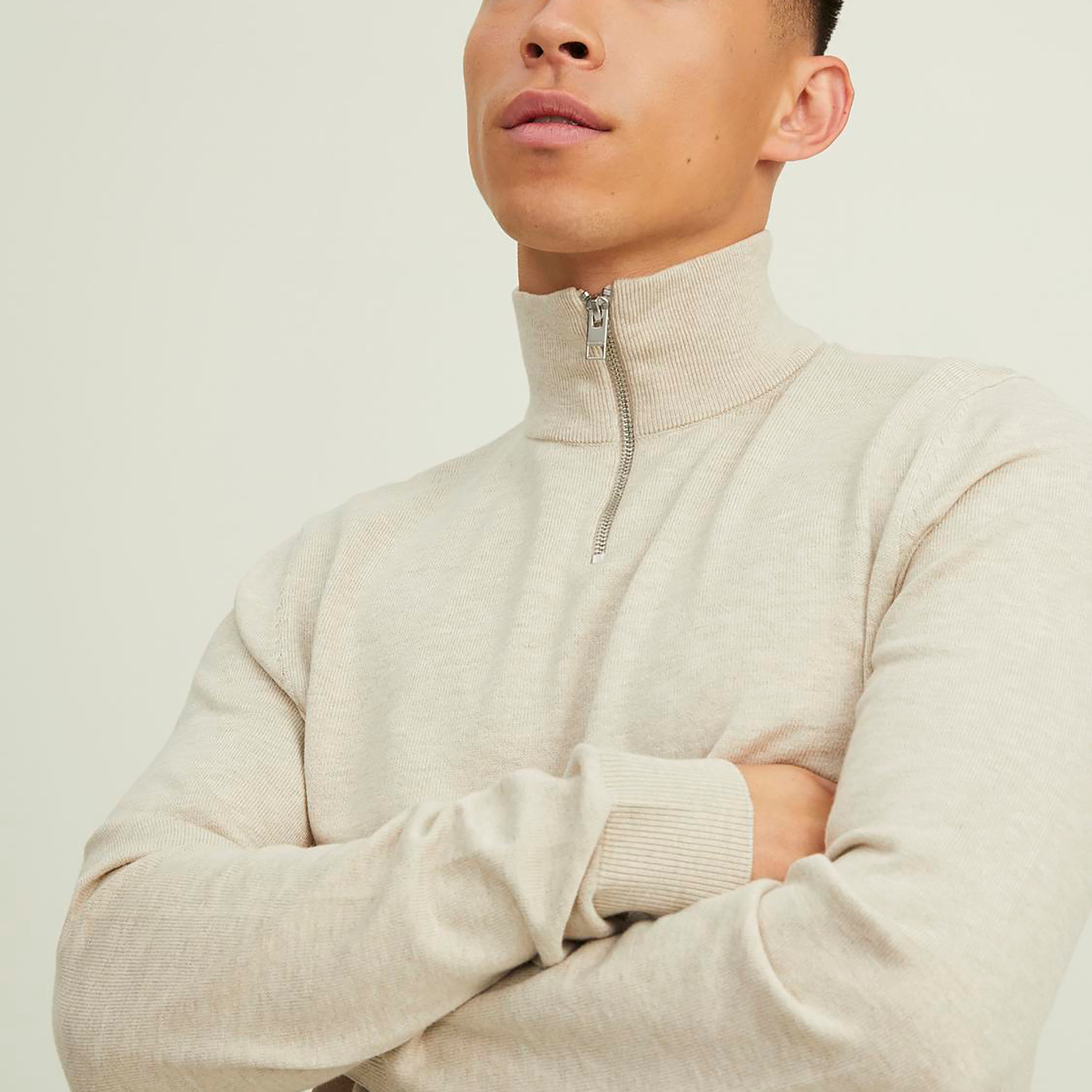 جاك آند جونز بلوفر رجالي برقبة عالية وأكمام طويلة وربع سحاب-men-clothing-sweatersandpullovers-image-7