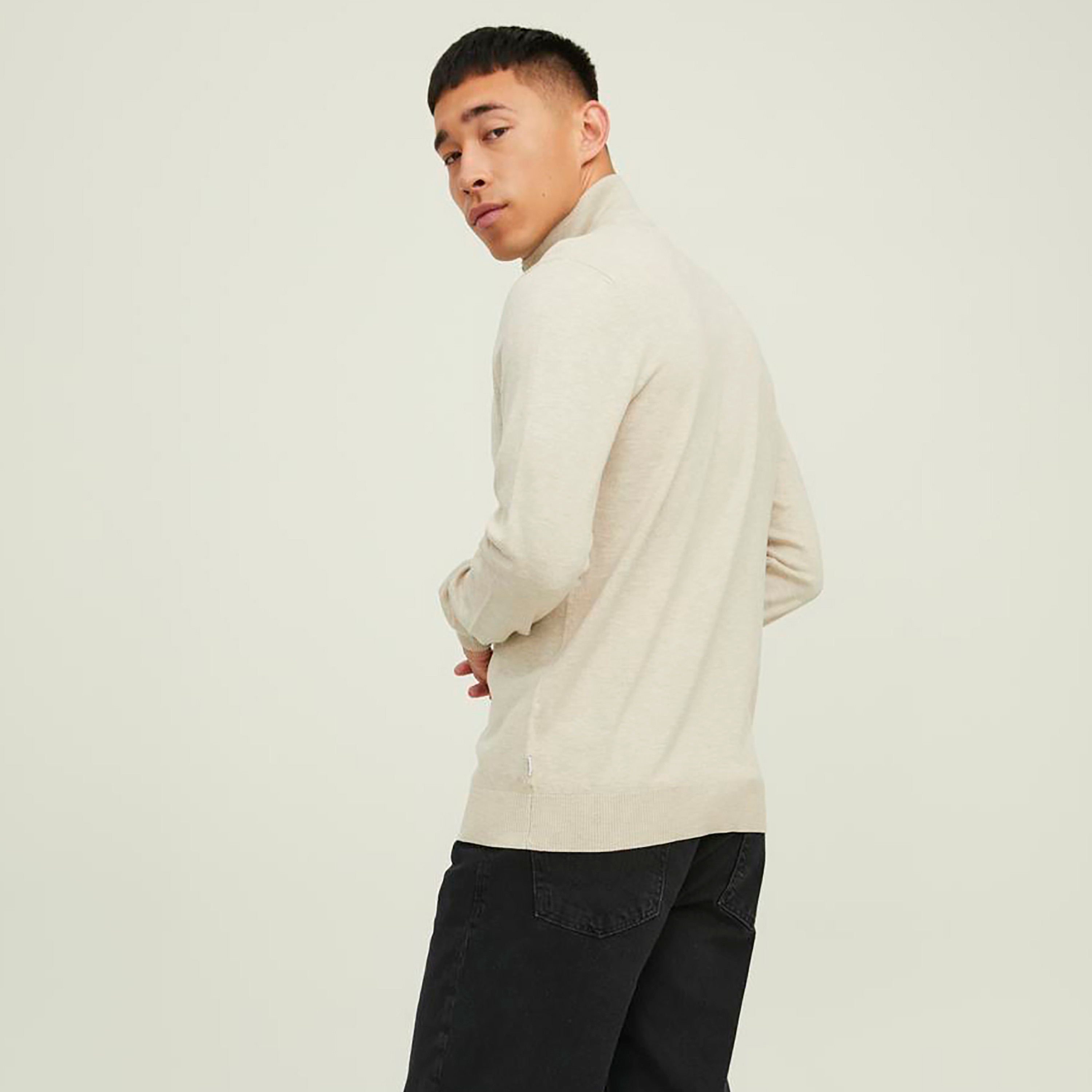 جاك آند جونز بلوفر رجالي برقبة عالية وأكمام طويلة وربع سحاب-men-clothing-sweatersandpullovers-image-8