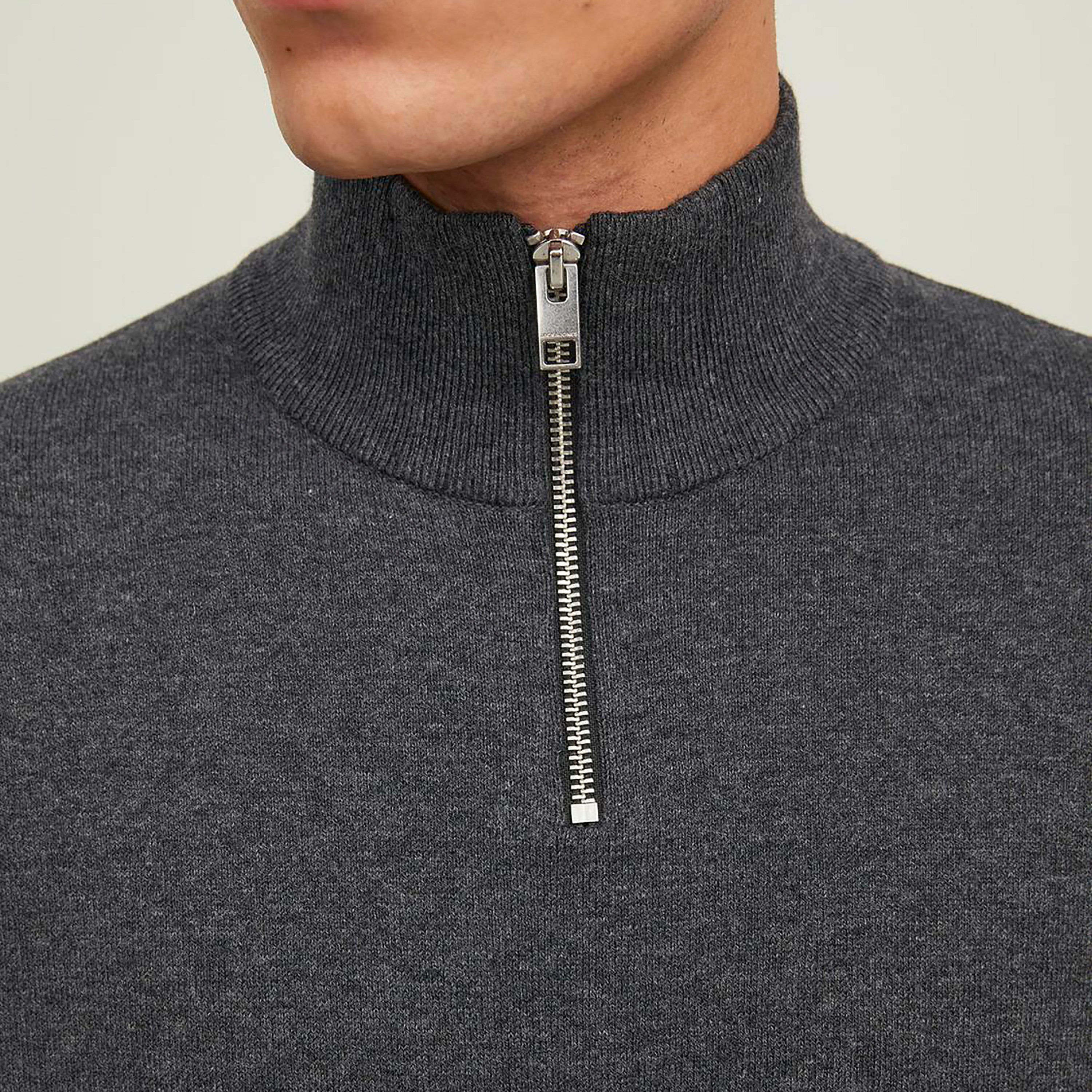 جاك آند جونز بلوفر رجالي برقبة عالية وأكمام طويلة وربع سحاب-men-clothing-sweatersandpullovers-image-11