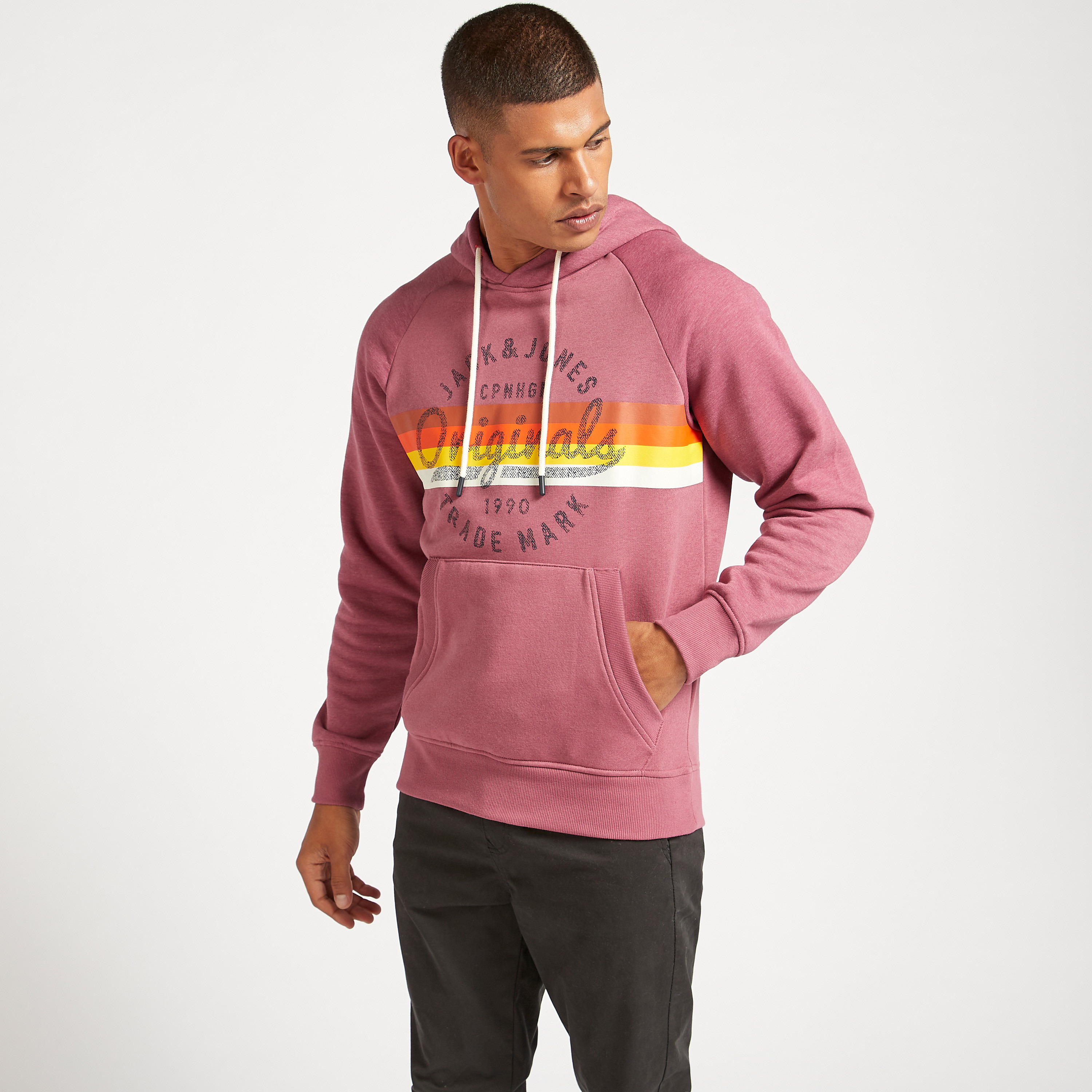 Jack & Jones Printed Lightweight Hoodie with Long Sleeves and Pocket-men-winterwear-hoodiesandsweatshirts-image-1